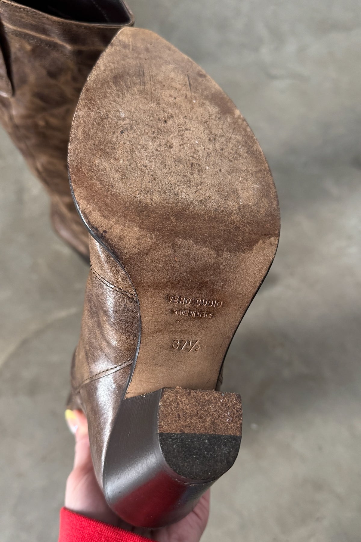 Vintage Italian 100% Leather Brown Western Boots