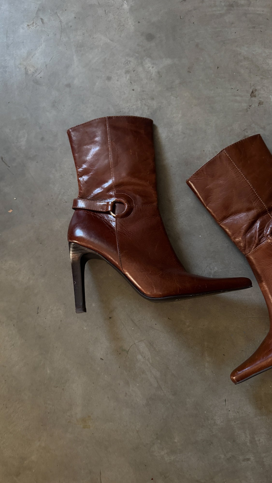 Vintage Caramel Leather Booties