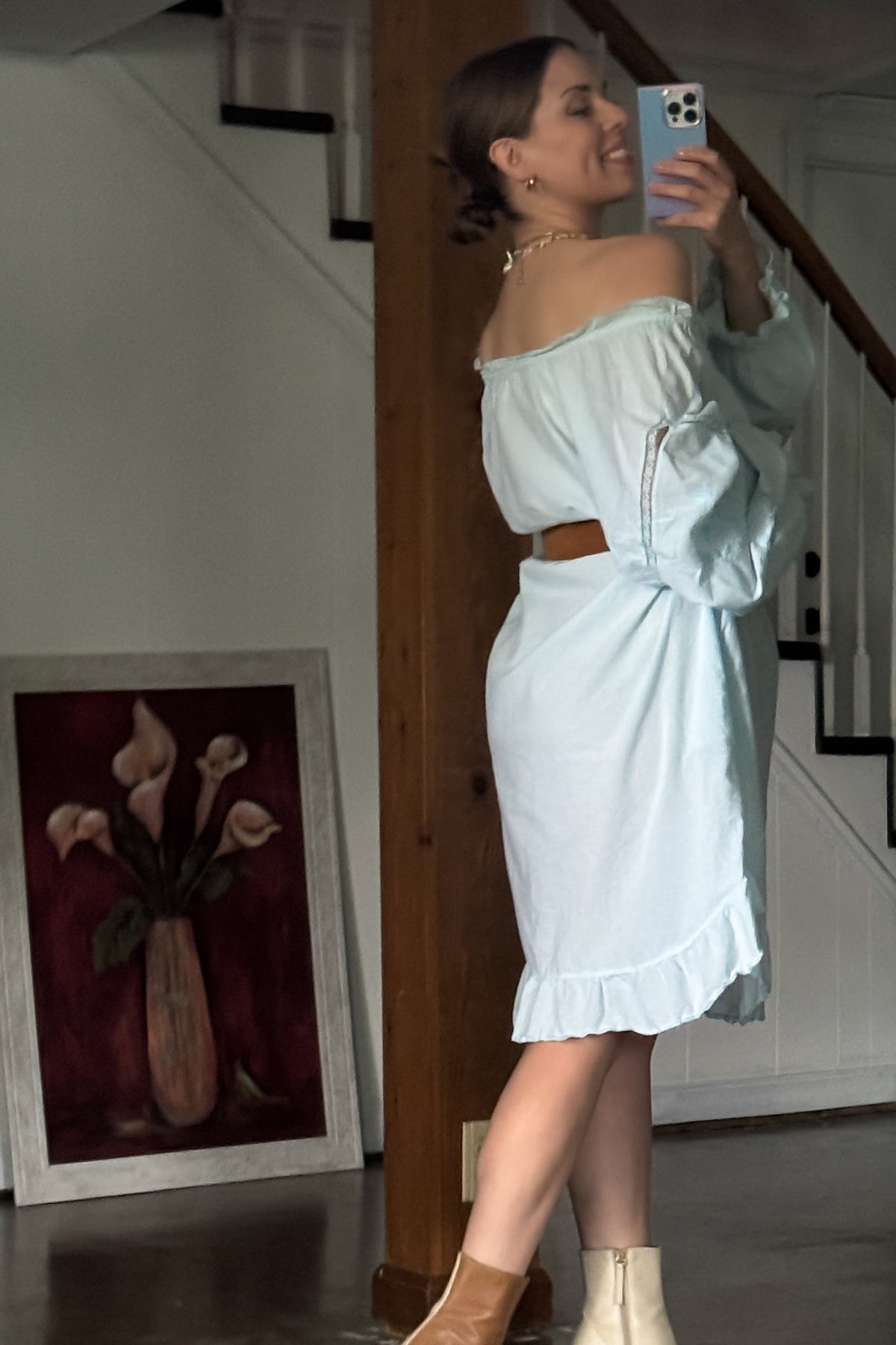 Vintage Cotton Baby Blue Dress