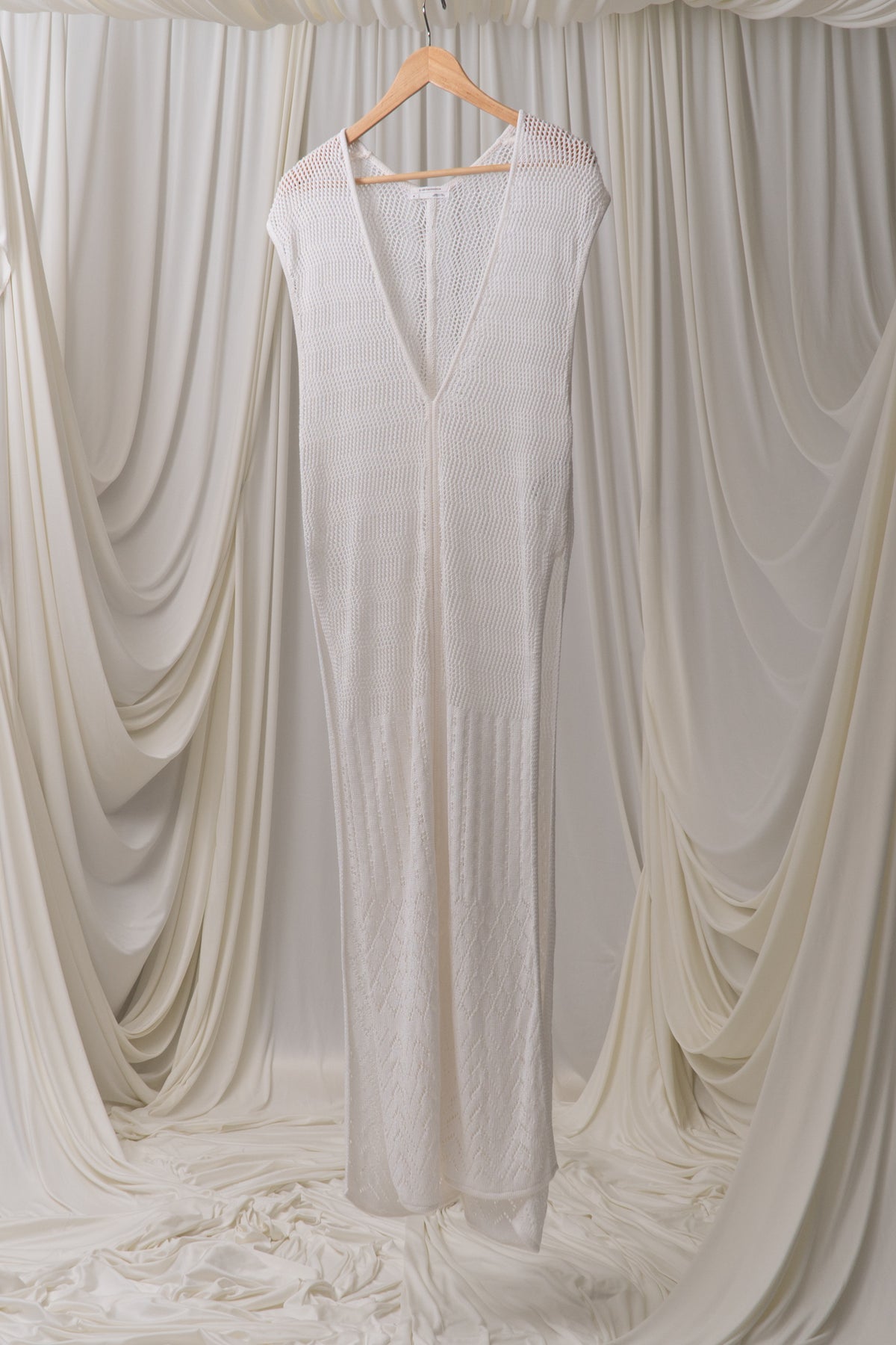 Anthro White Crochet Maxi Dress