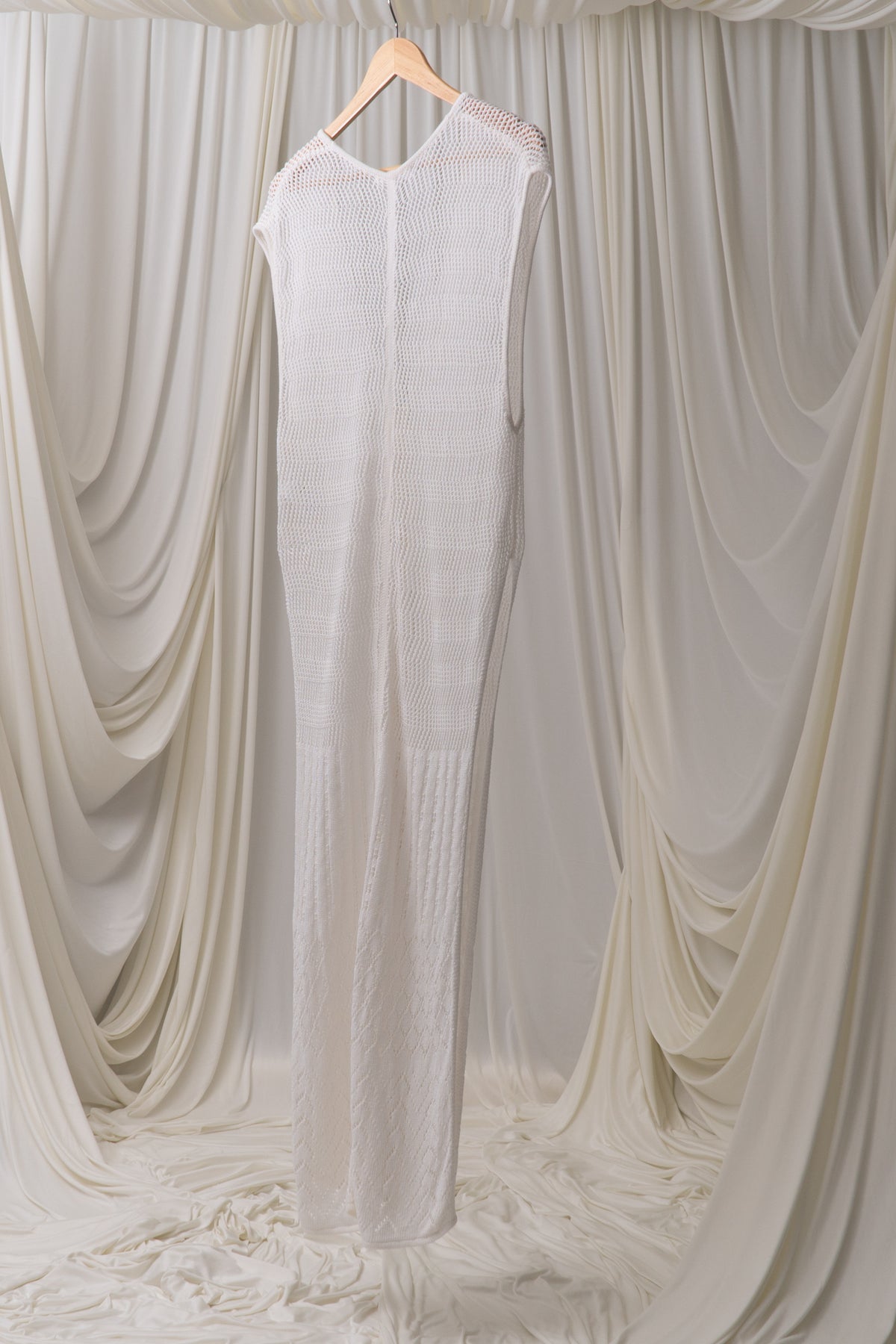 Anthro White Crochet Maxi Dress