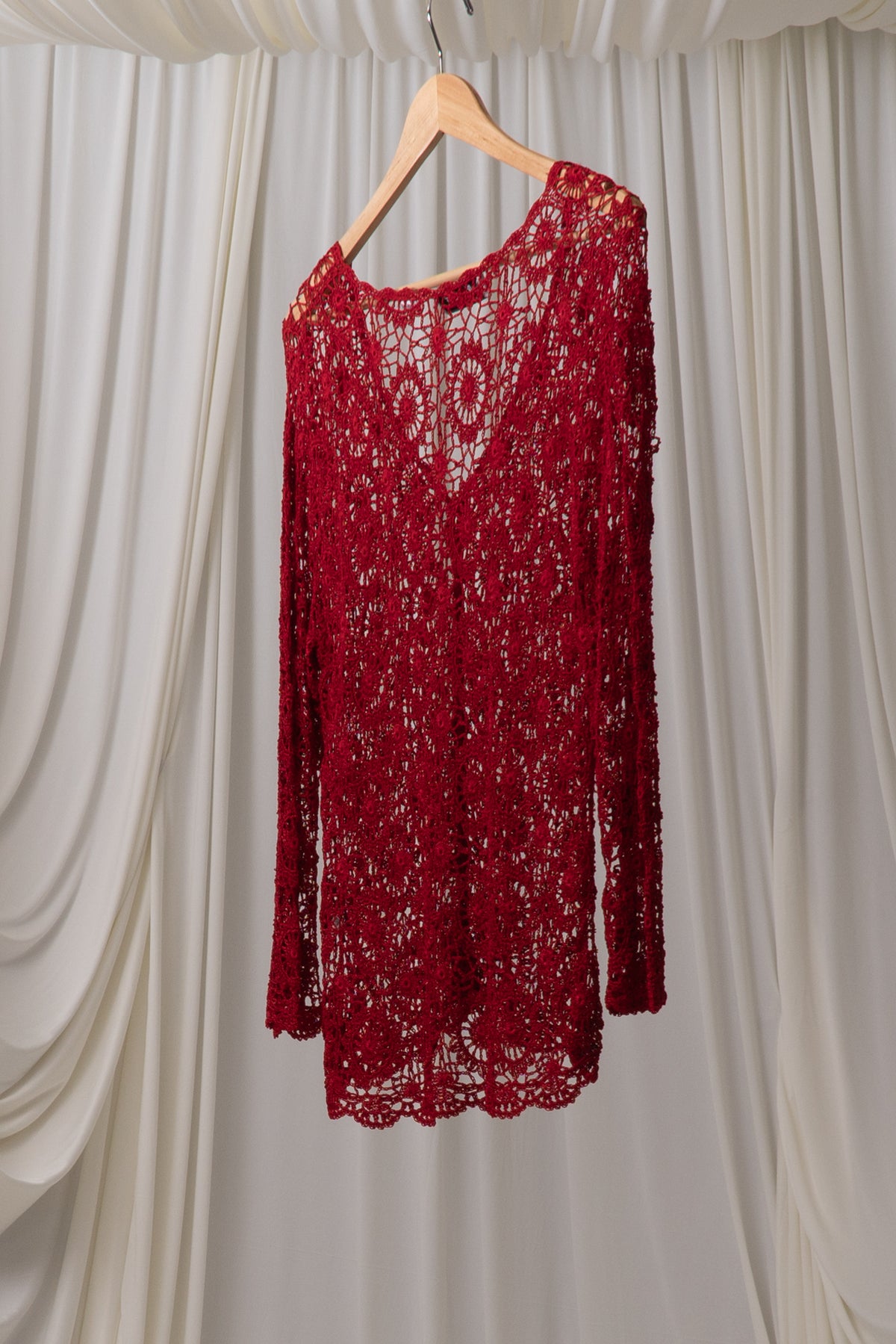 Vintage Red Crochet Cardigan