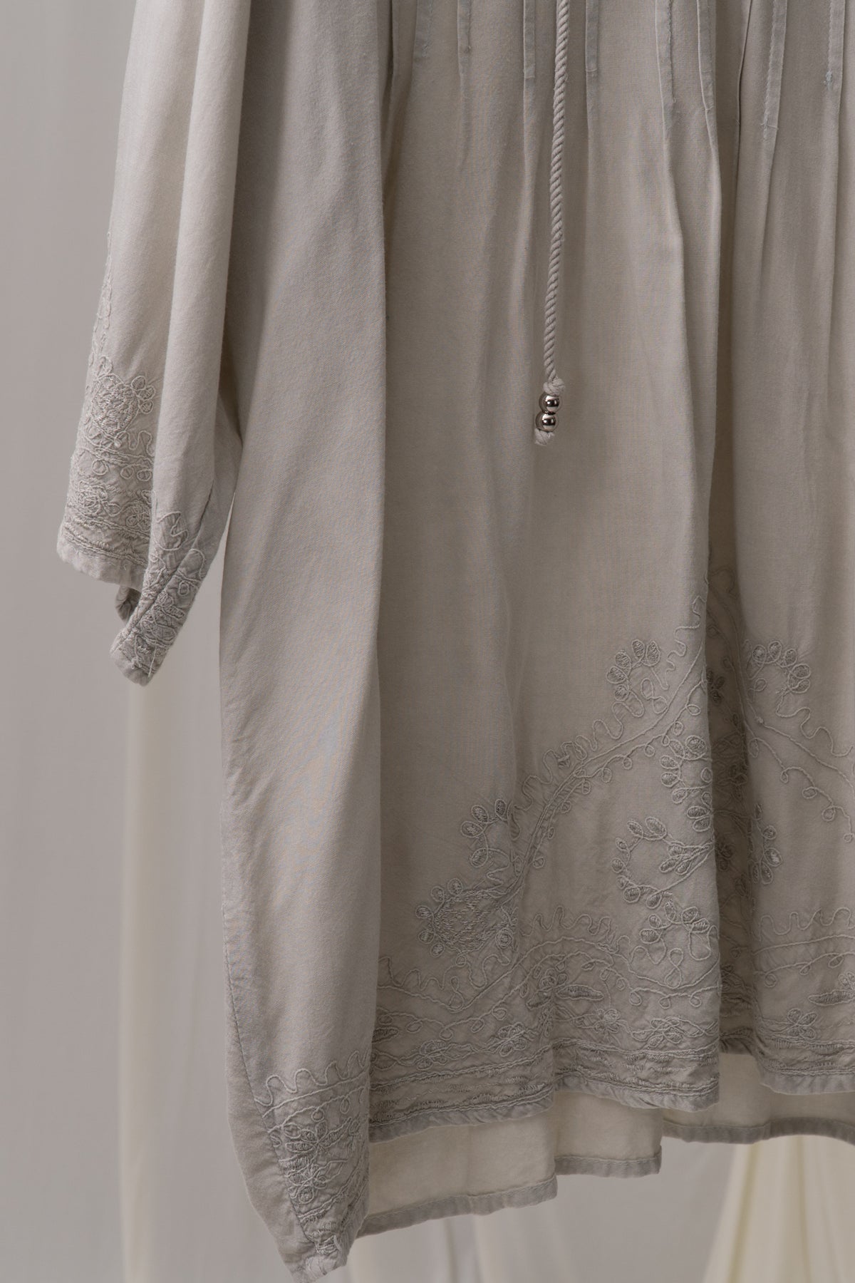 Y2K Grey Embroidered Tunic