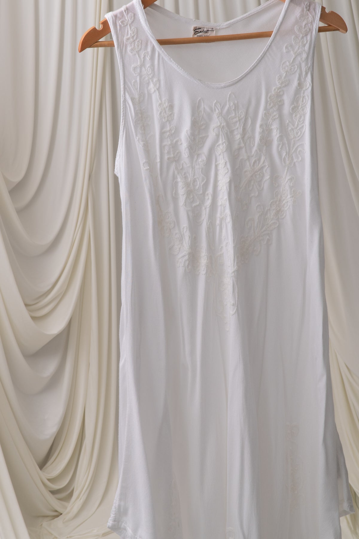 Vintage White Embroidered Dress