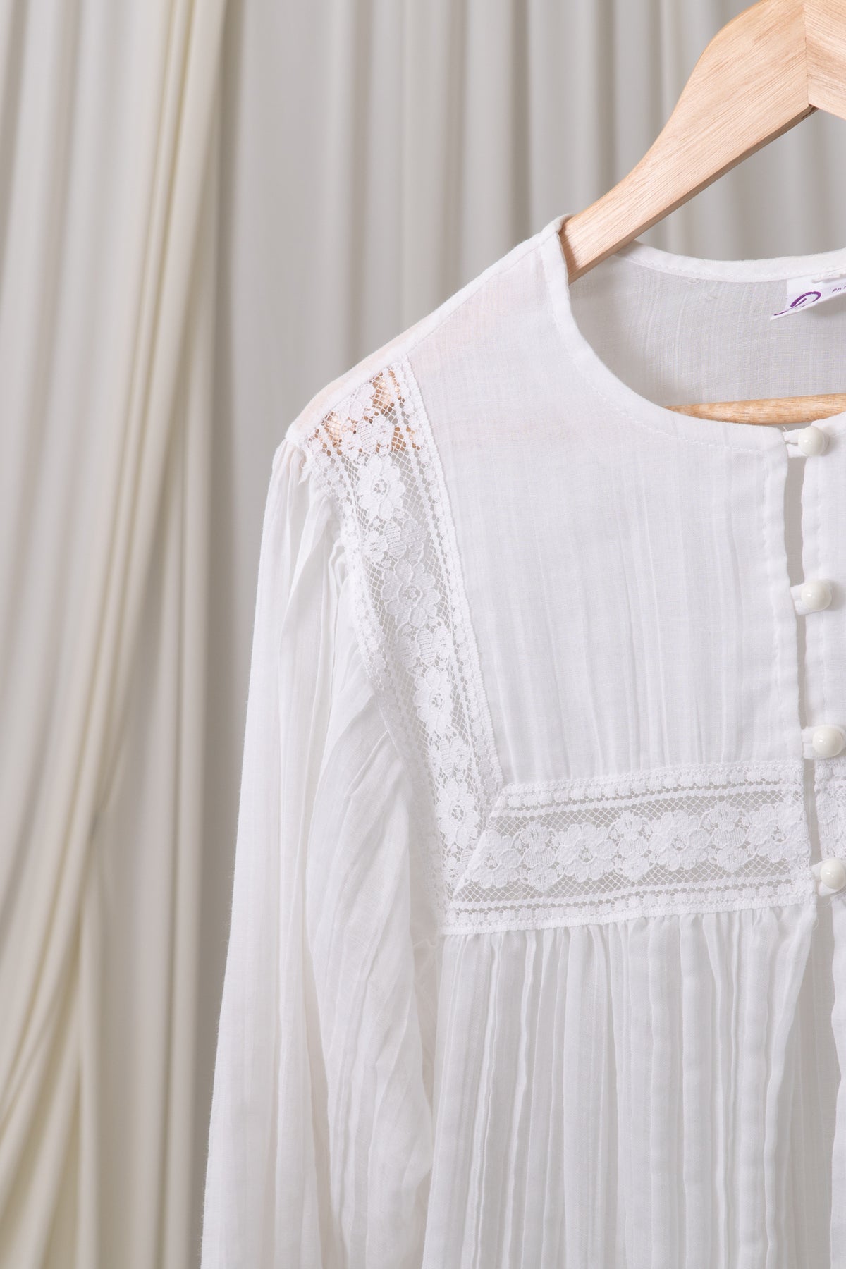 Vintage White Gauzy Sheer Blouse
