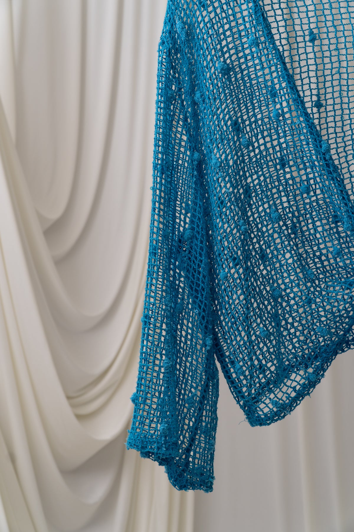 Vintage Blue Crochet Tie Top