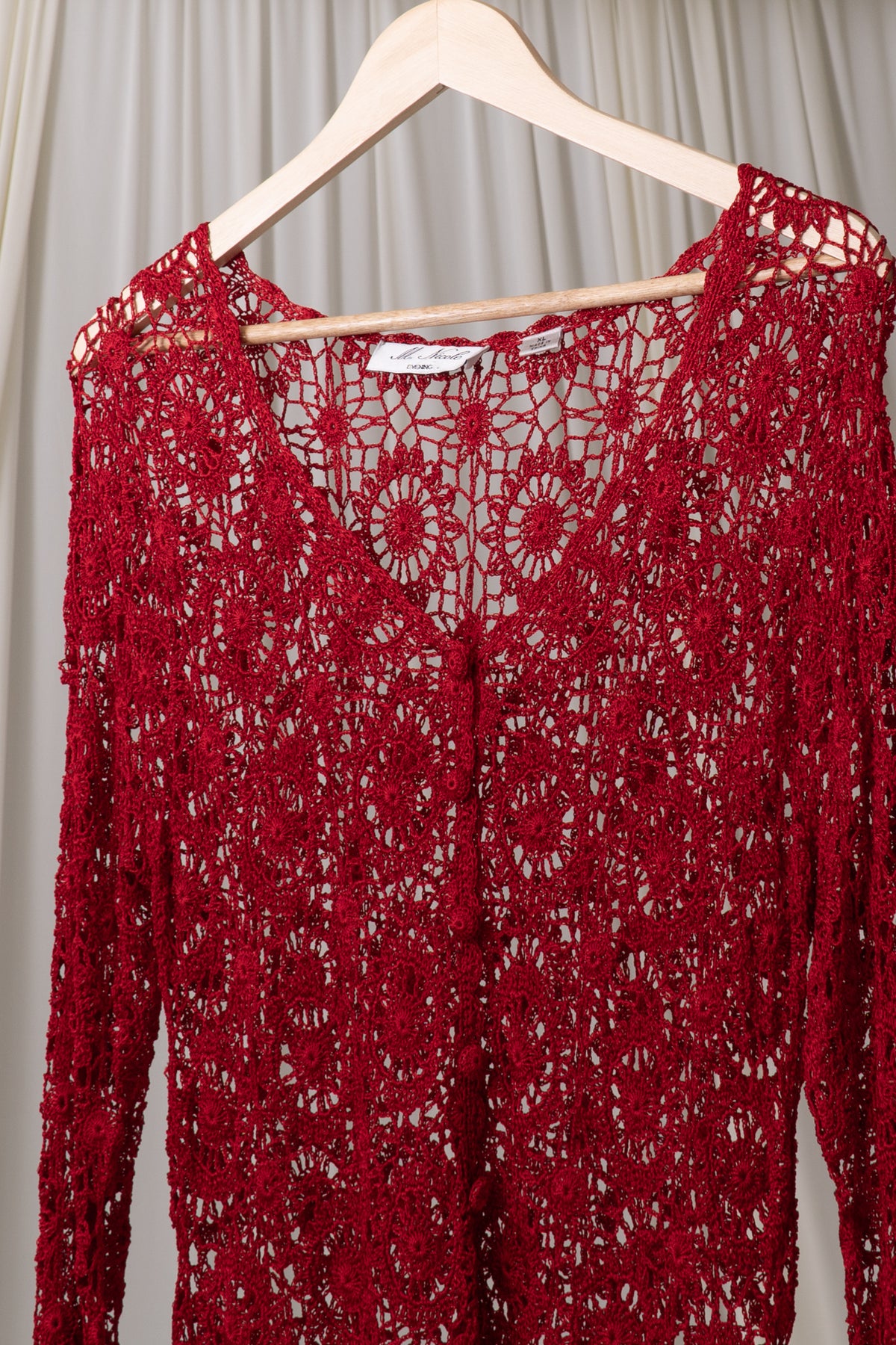 Vintage Red Crochet Cardigan
