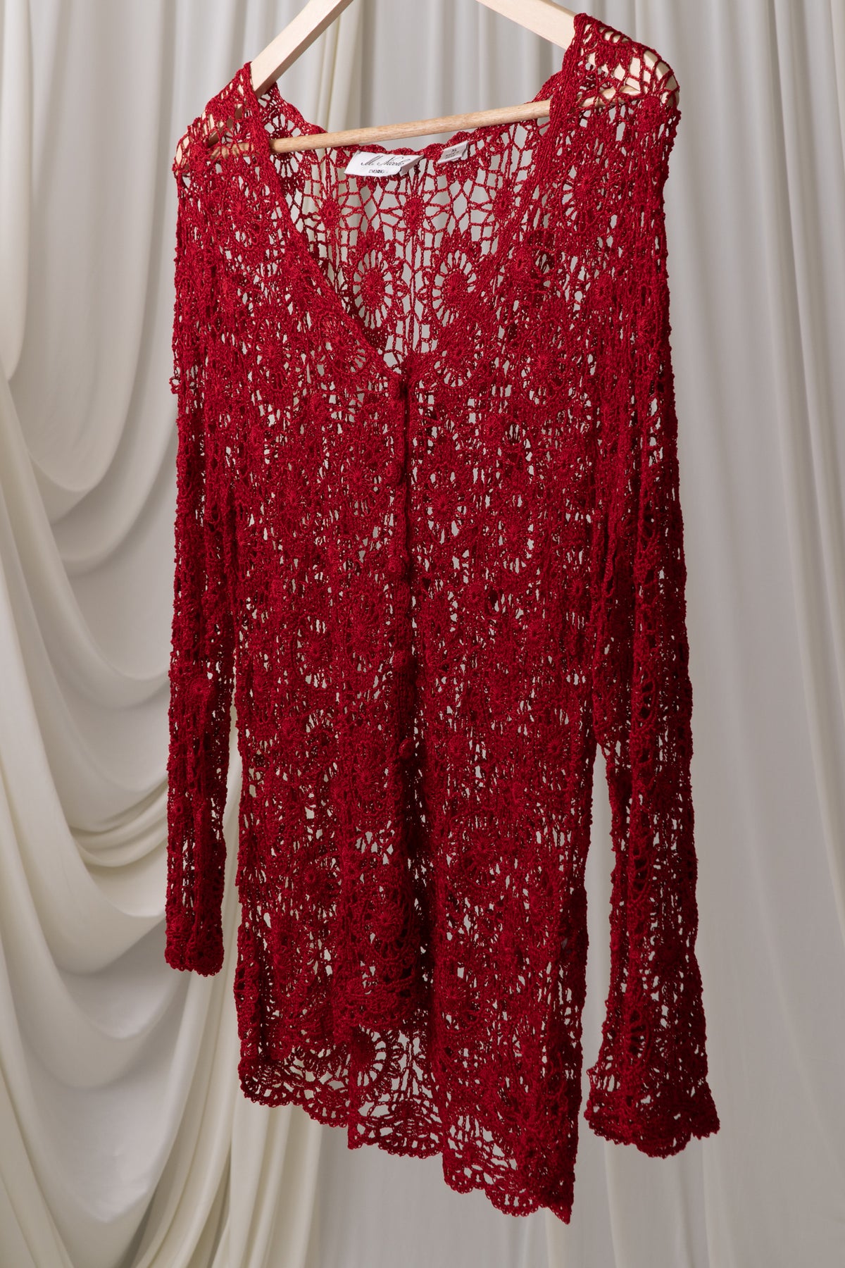Vintage Red Crochet Cardigan