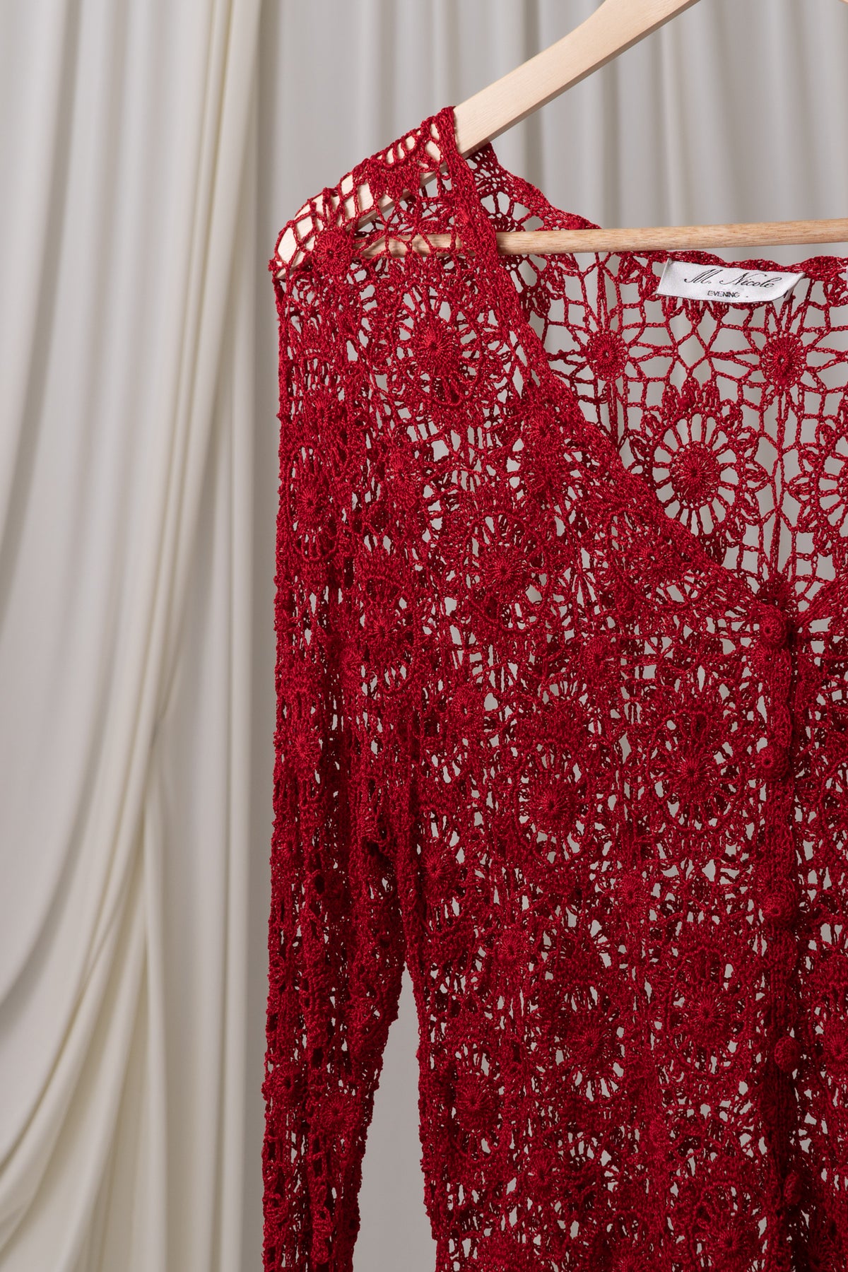Vintage Red Crochet Cardigan