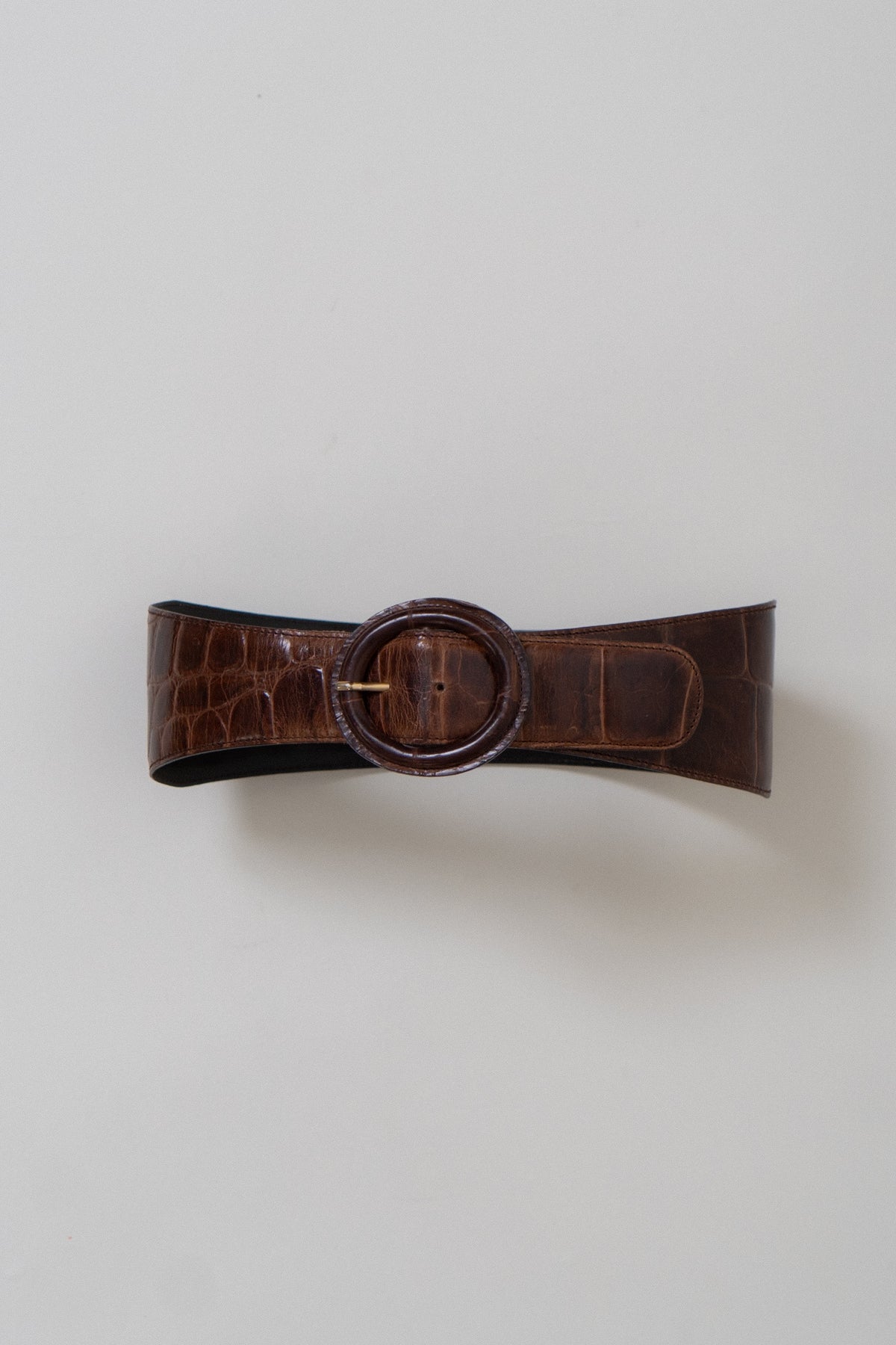 Vintage SAKS Brown Embossed Wide Belt