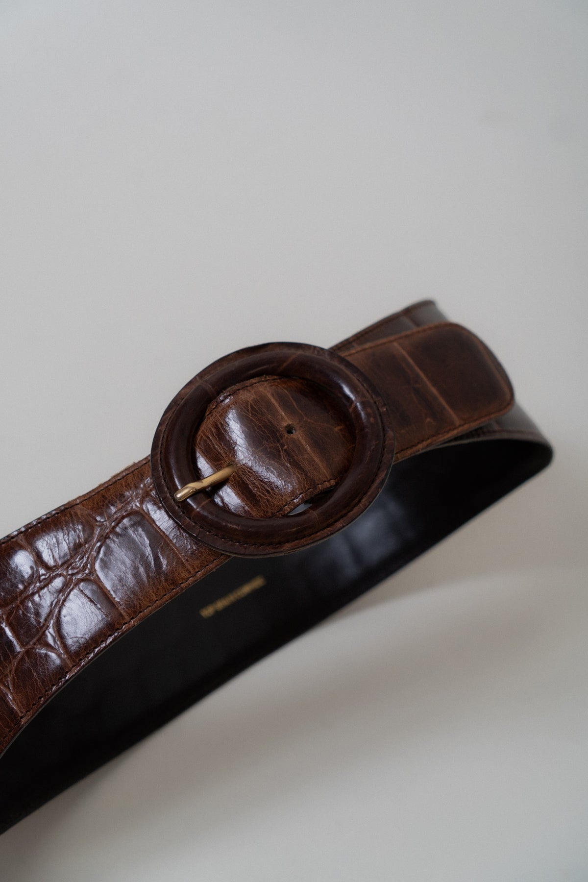 Vintage SAKS Brown Embossed Wide Belt