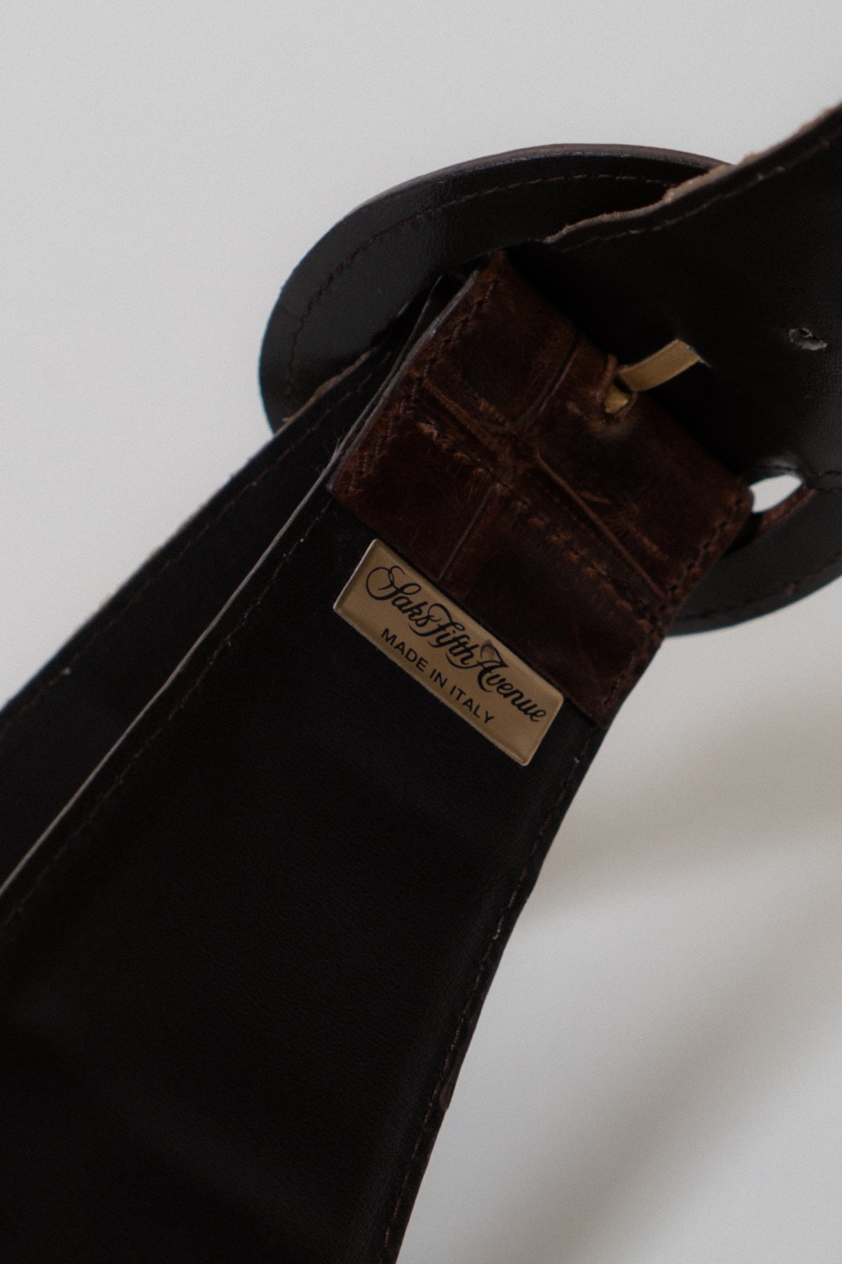 Vintage SAKS Brown Embossed Wide Belt