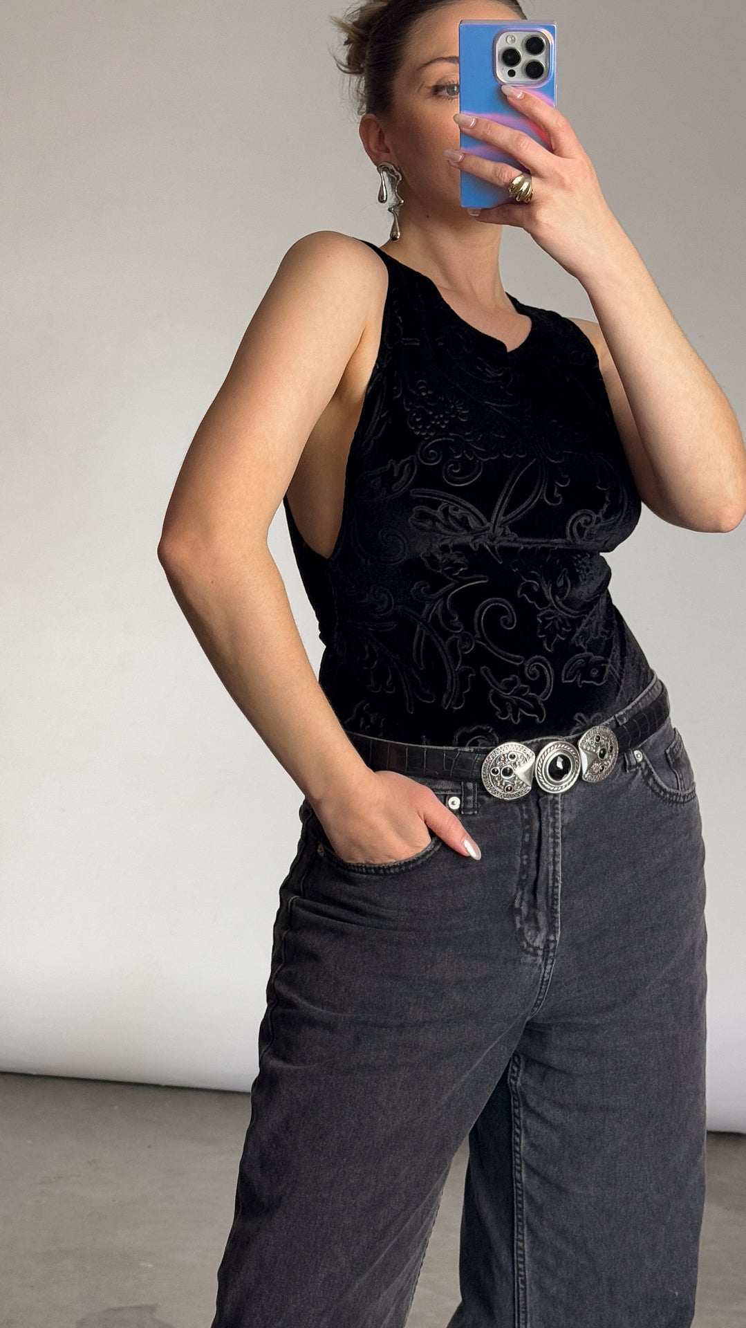 VTG Velvet Jacquard Bodysuit