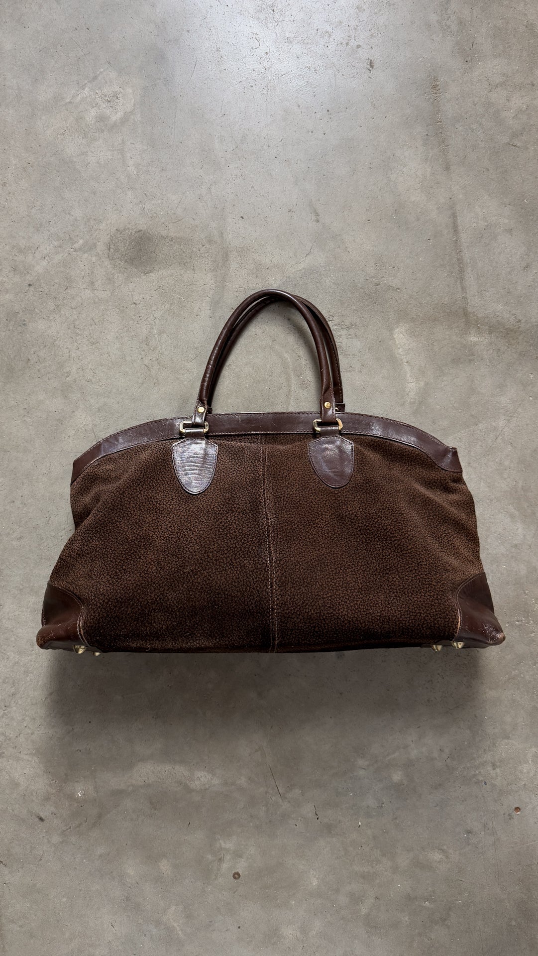 Vintage Italian Brown Suede Handbag