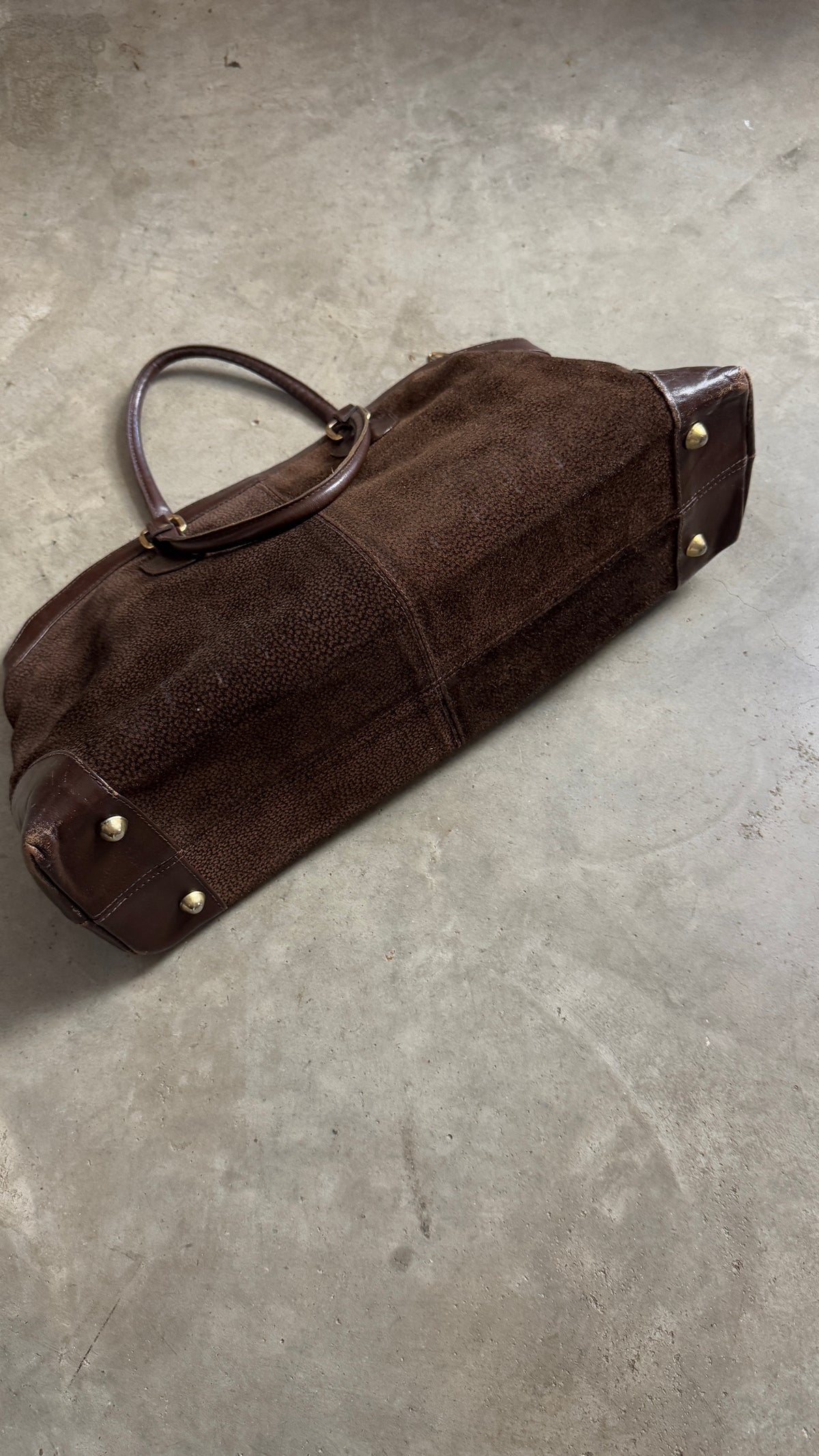 Vintage Italian Brown Suede Handbag
