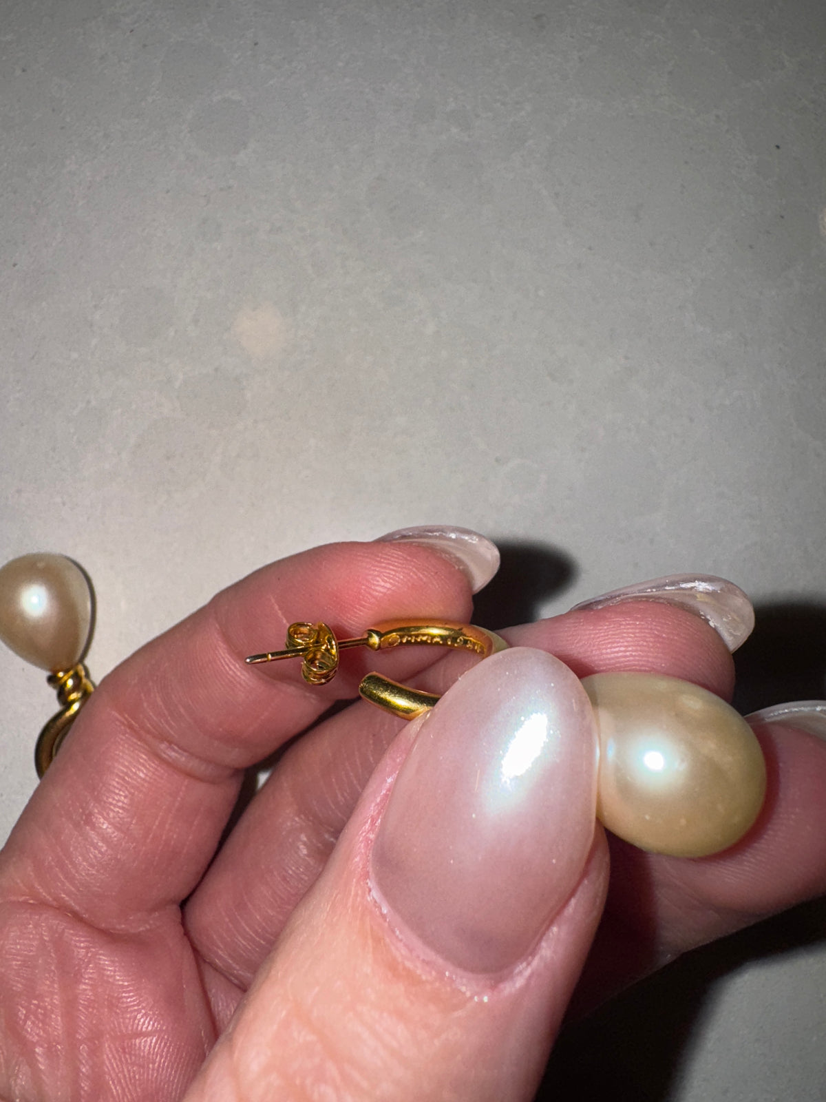VTG Faux Pearl Twist Hoops