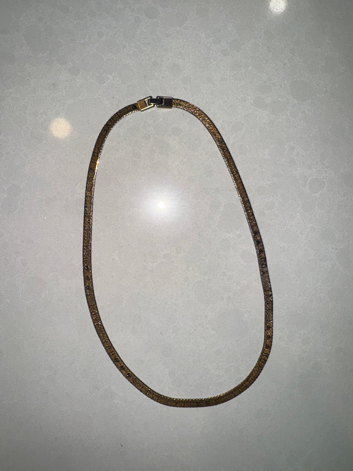 70s Gold Filled I Love You' Chain Necklace