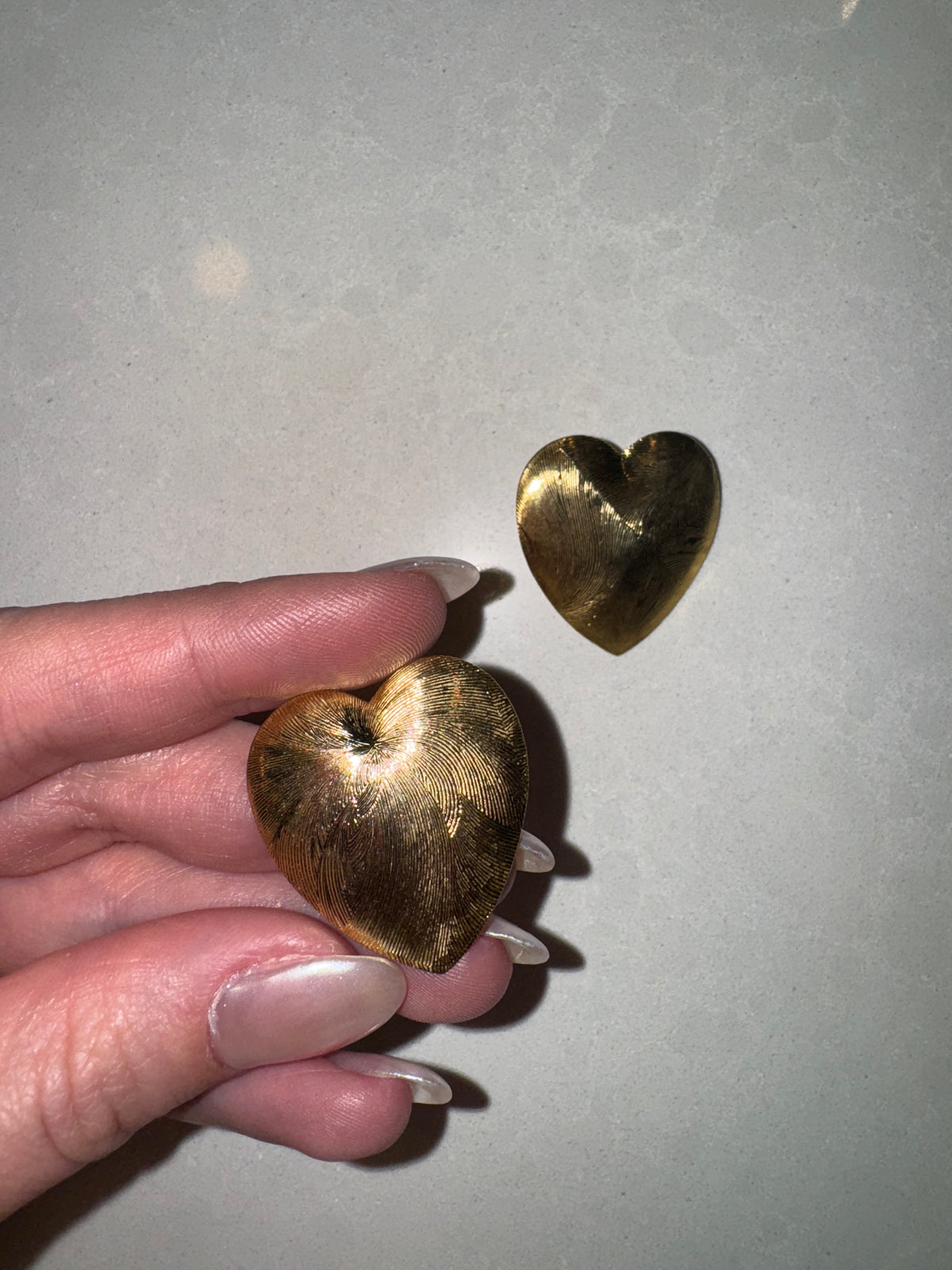 Vintage Textured Heart Earrings