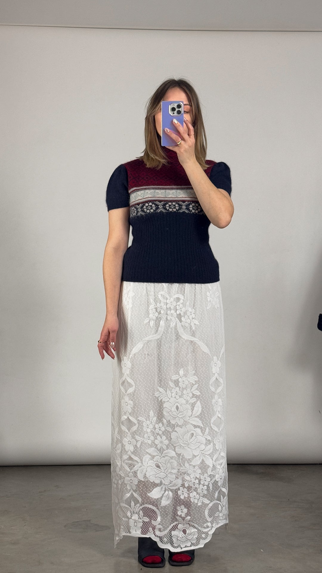 VTG Angora Blend Nordic Sweater