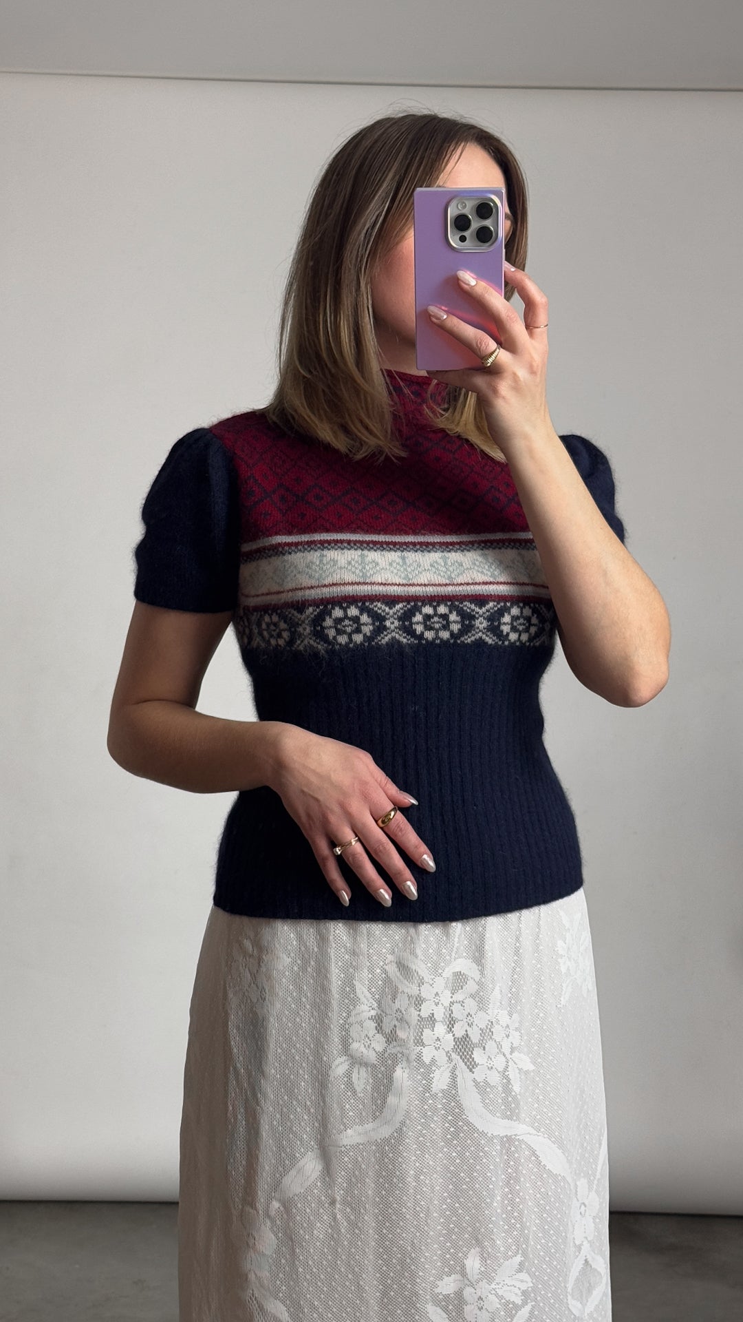 VTG Angora Blend Nordic Sweater