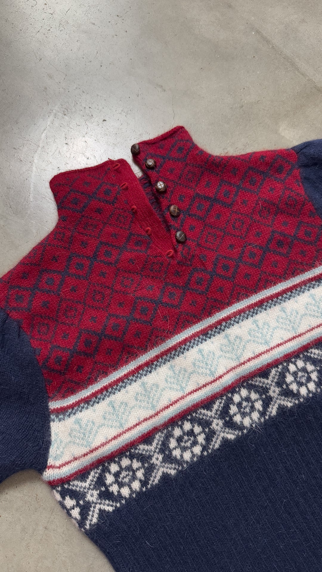 VTG Angora Blend Nordic Sweater