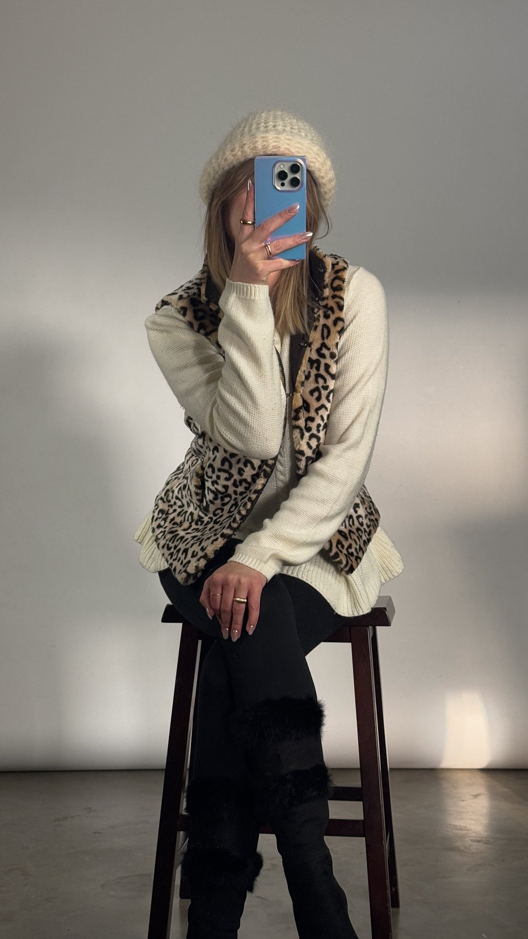 VTG Angora Knit Beanie