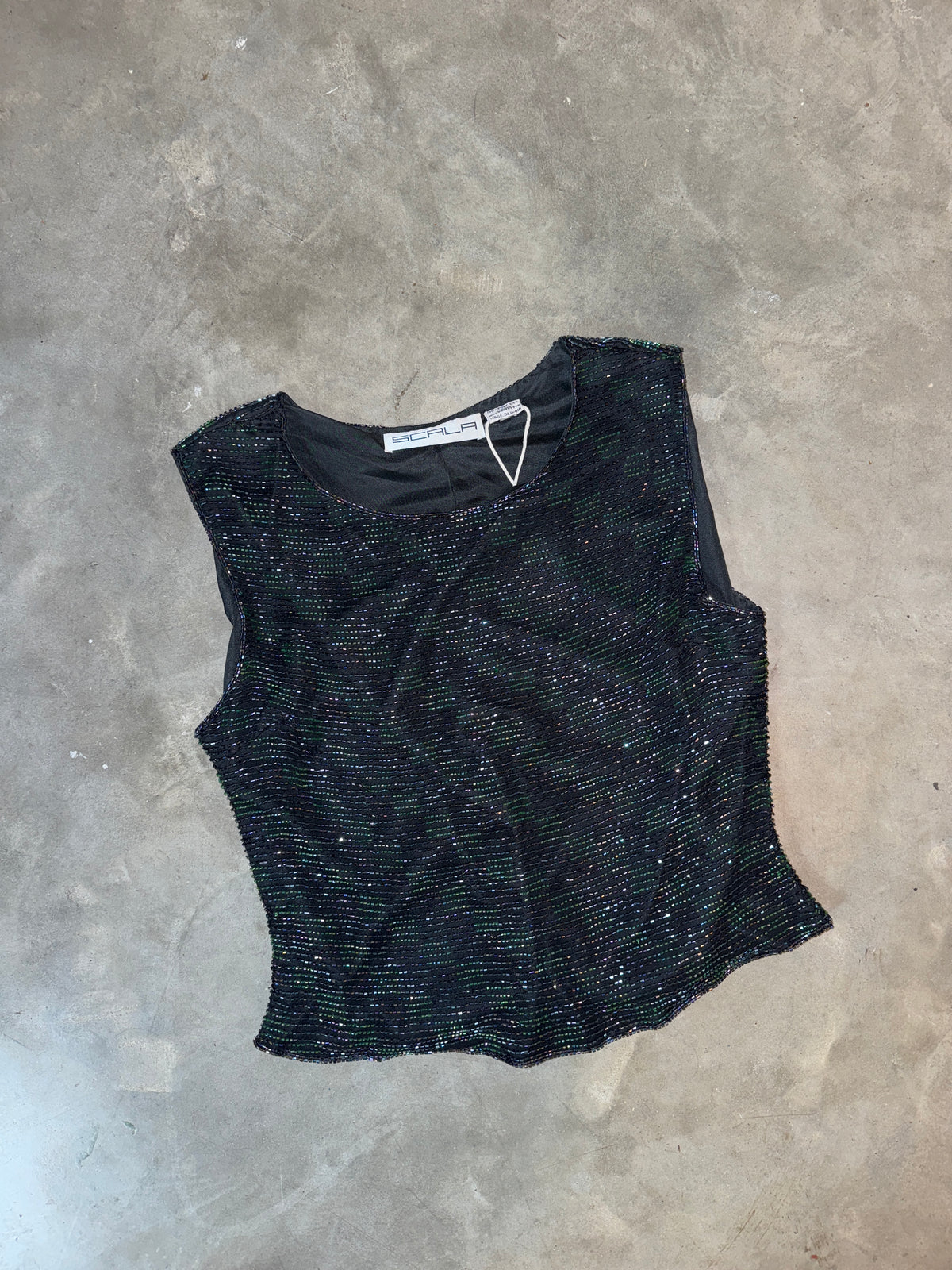 VTG Silk Beaded Top