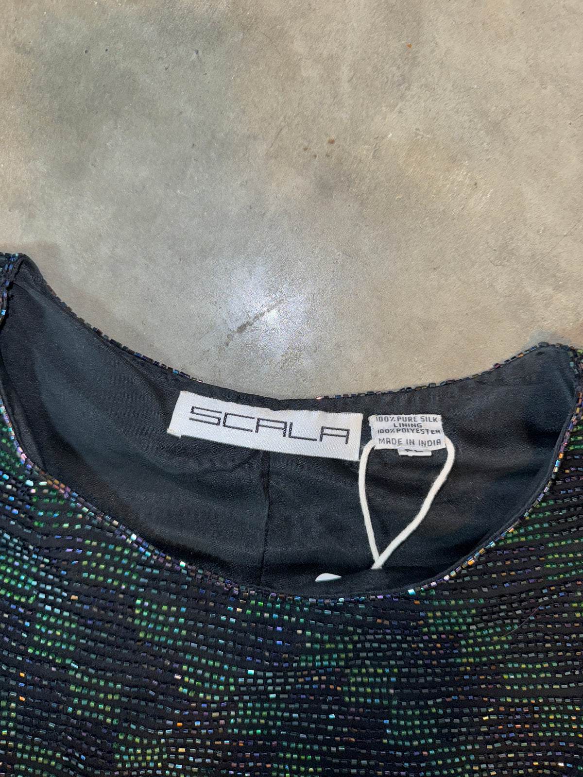 VTG Silk Beaded Top