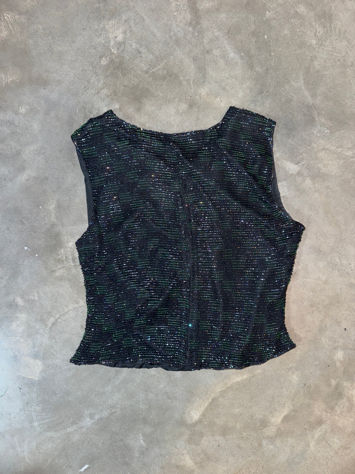 VTG Silk Beaded Top