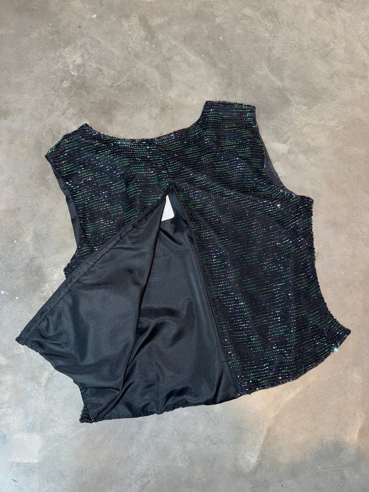 VTG Silk Beaded Top
