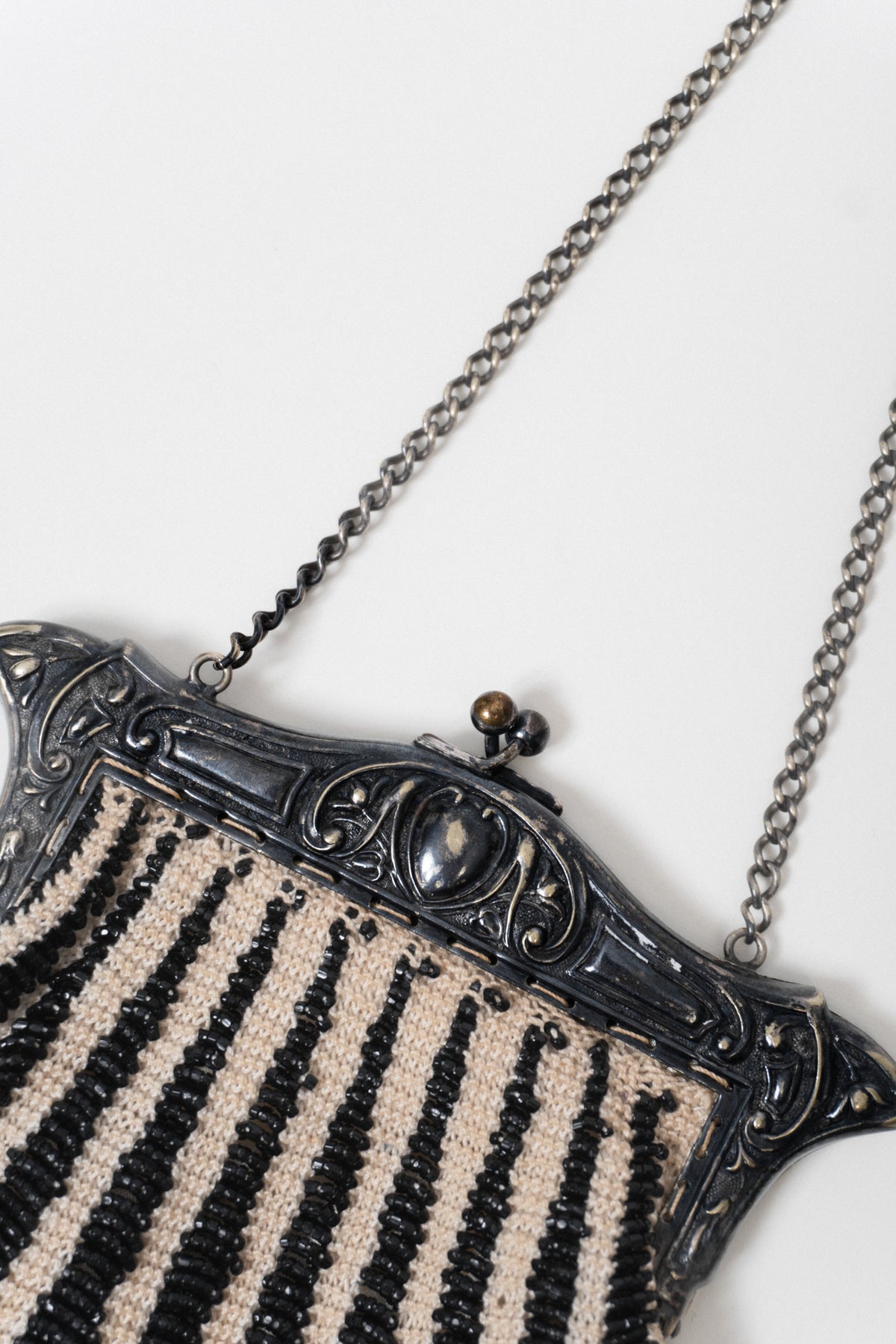 Antique 1920s/30s Glass Beaded Crochet Handbag