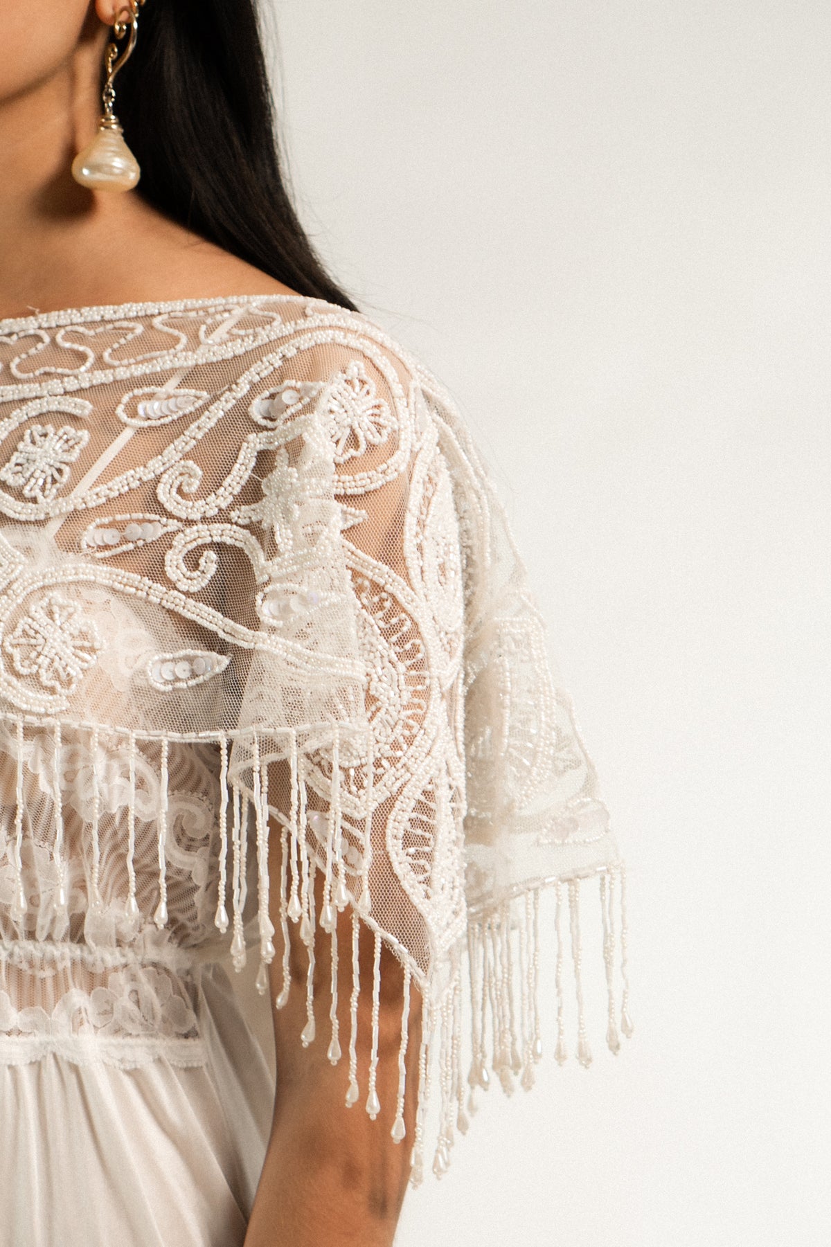 Vintage Hand Beaded Capelet