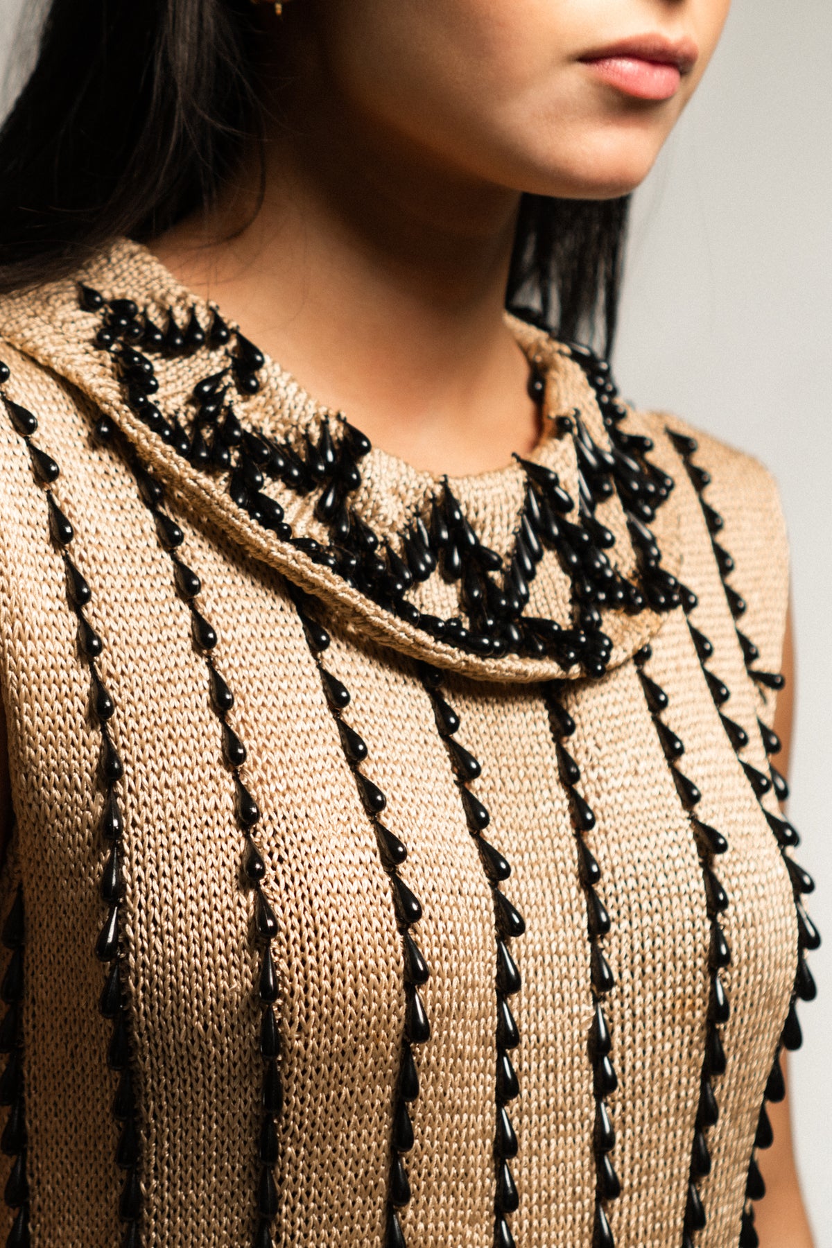 RARE 60s Vintage Knit Beaded Top