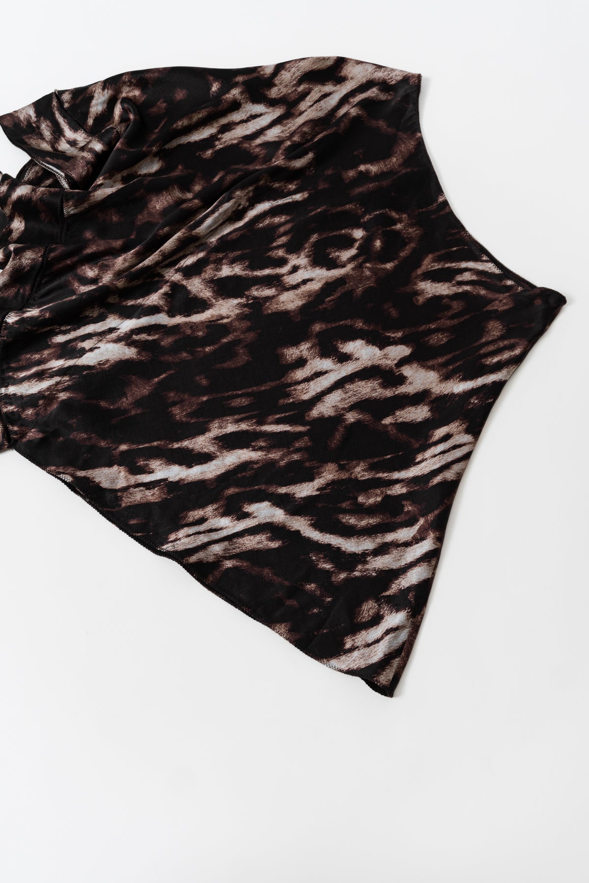 CAVALLI Asymmetrical Animal Print Flowy Top