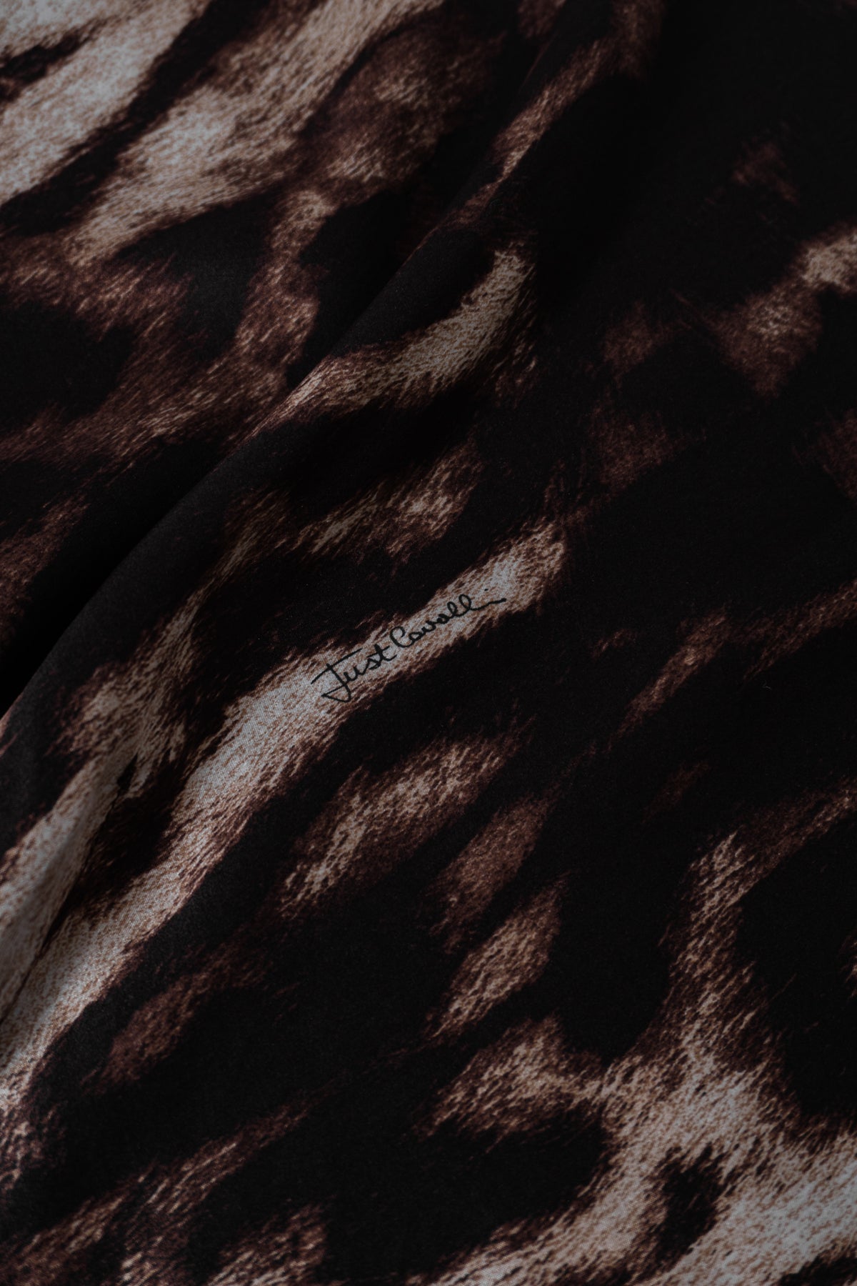 CAVALLI Asymmetrical Animal Print Flowy Top