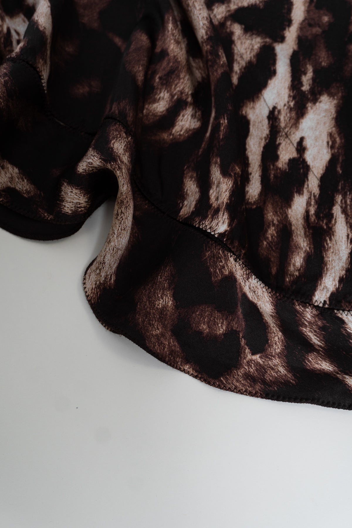 CAVALLI Asymmetrical Animal Print Flowy Top