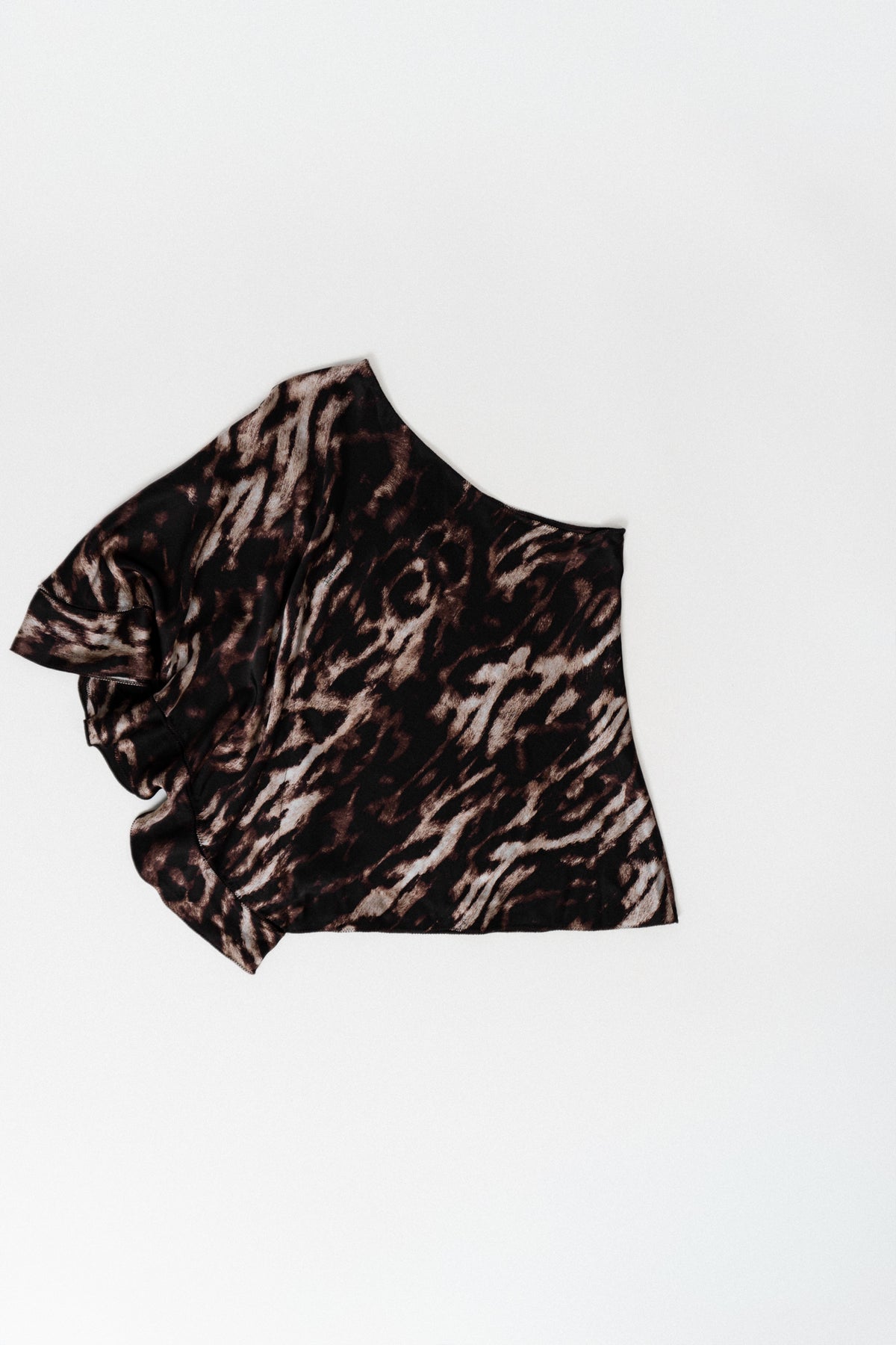 CAVALLI Asymmetrical Animal Print Flowy Top
