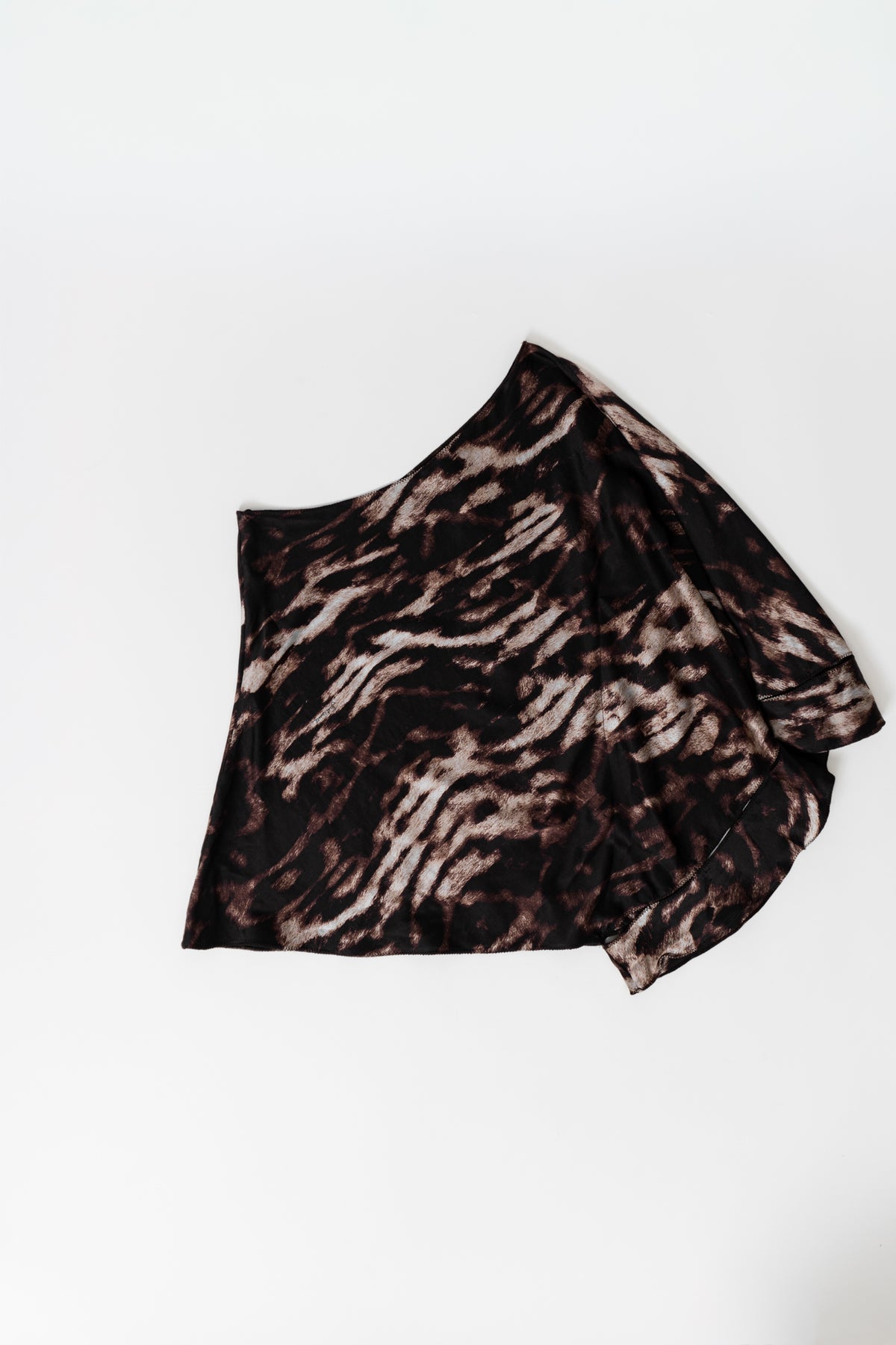 CAVALLI Asymmetrical Animal Print Flowy Top