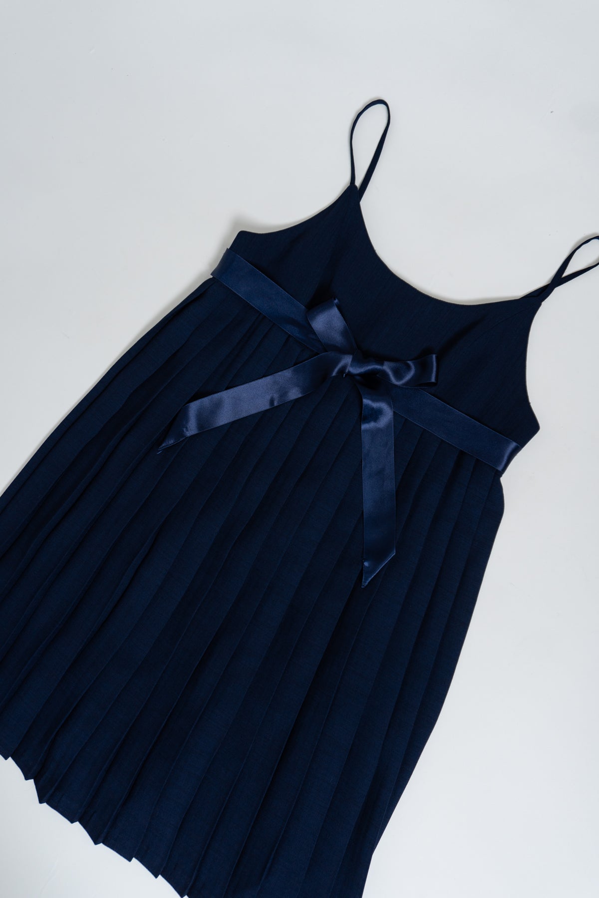 Vintage Navy Parisian Pleated Dress