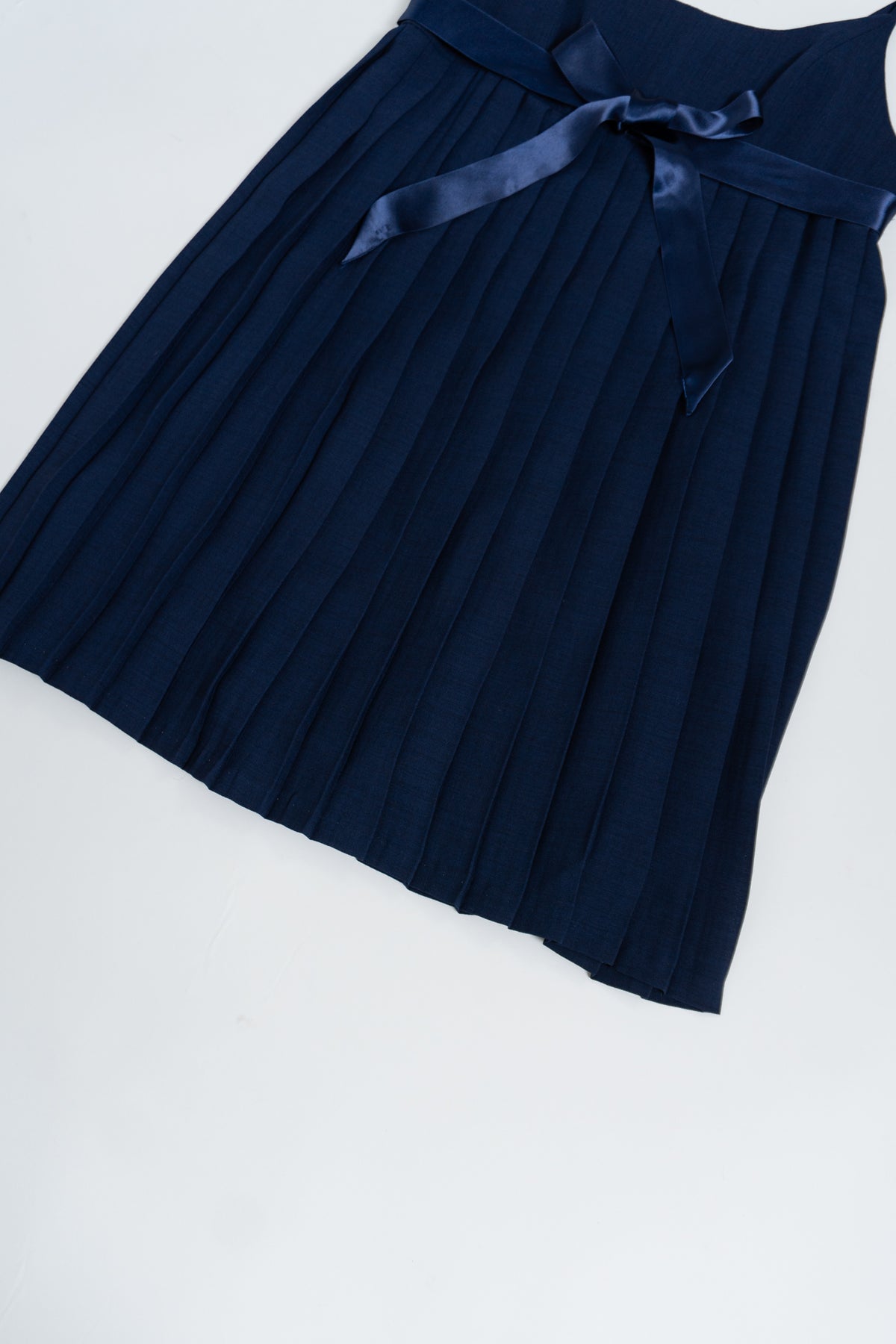Vintage Navy Parisian Pleated Dress