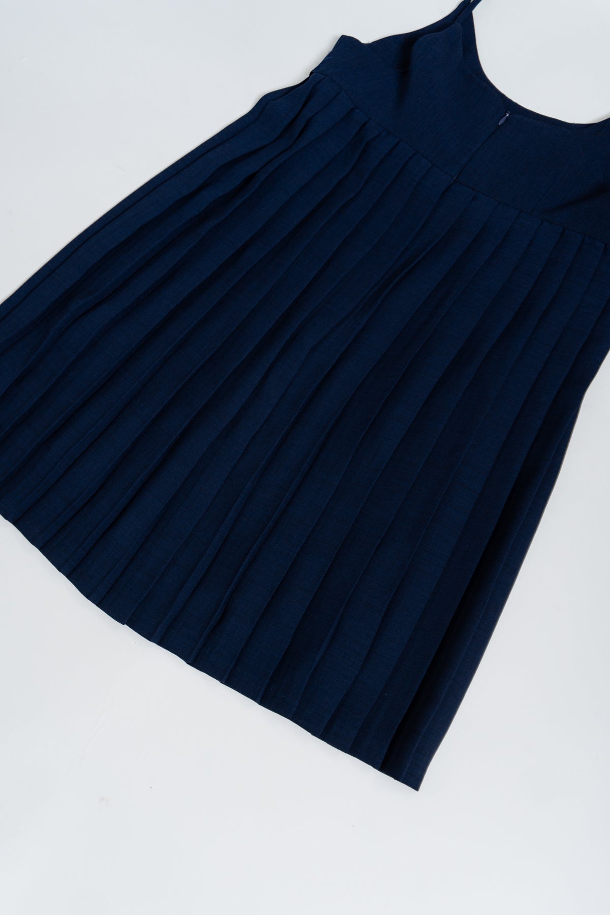 Vintage Navy Parisian Pleated Dress