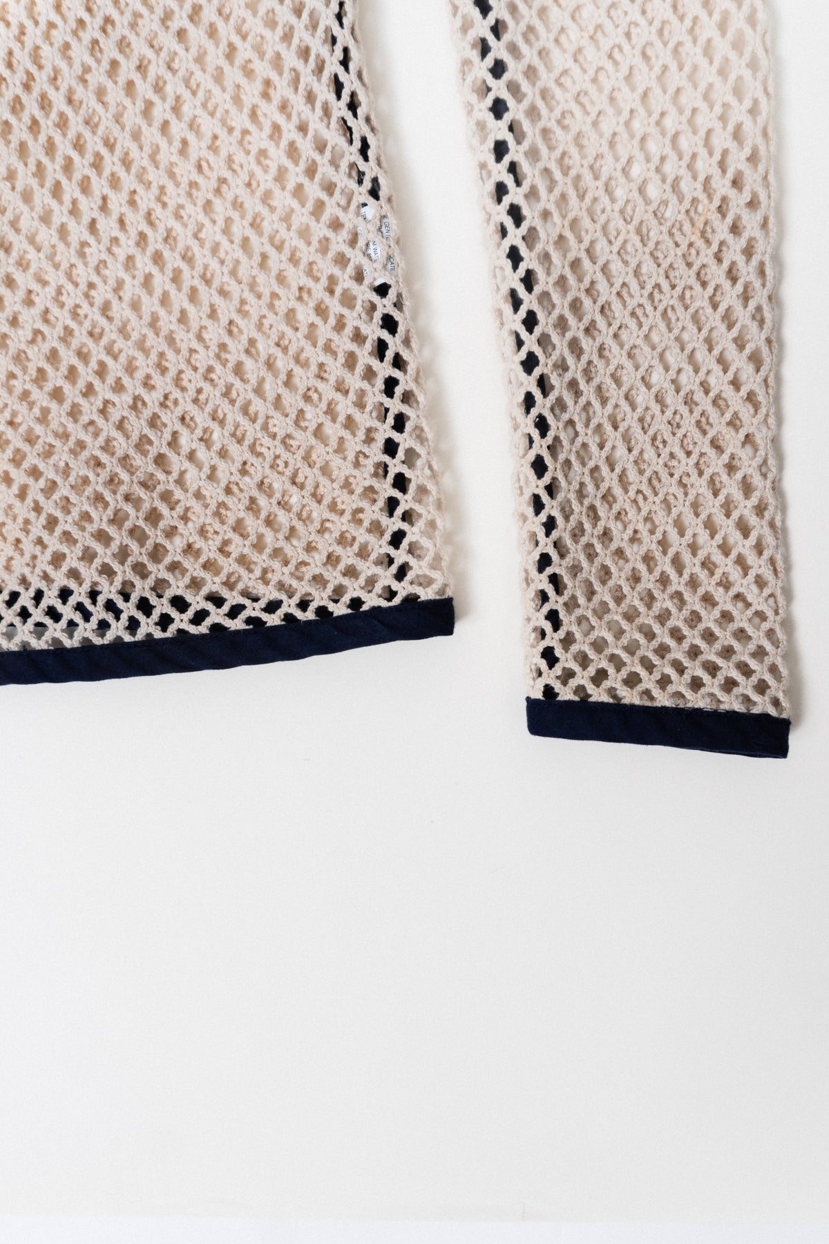 Vintage Crochet Navy Trimmed Top