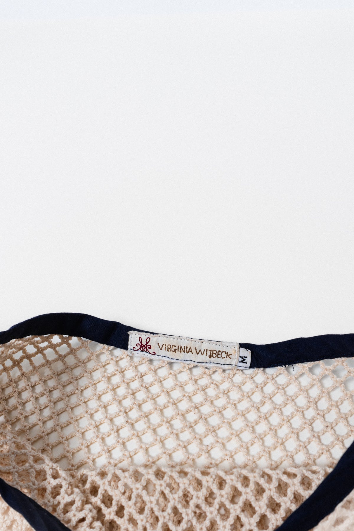 Vintage Crochet Navy Trimmed Top
