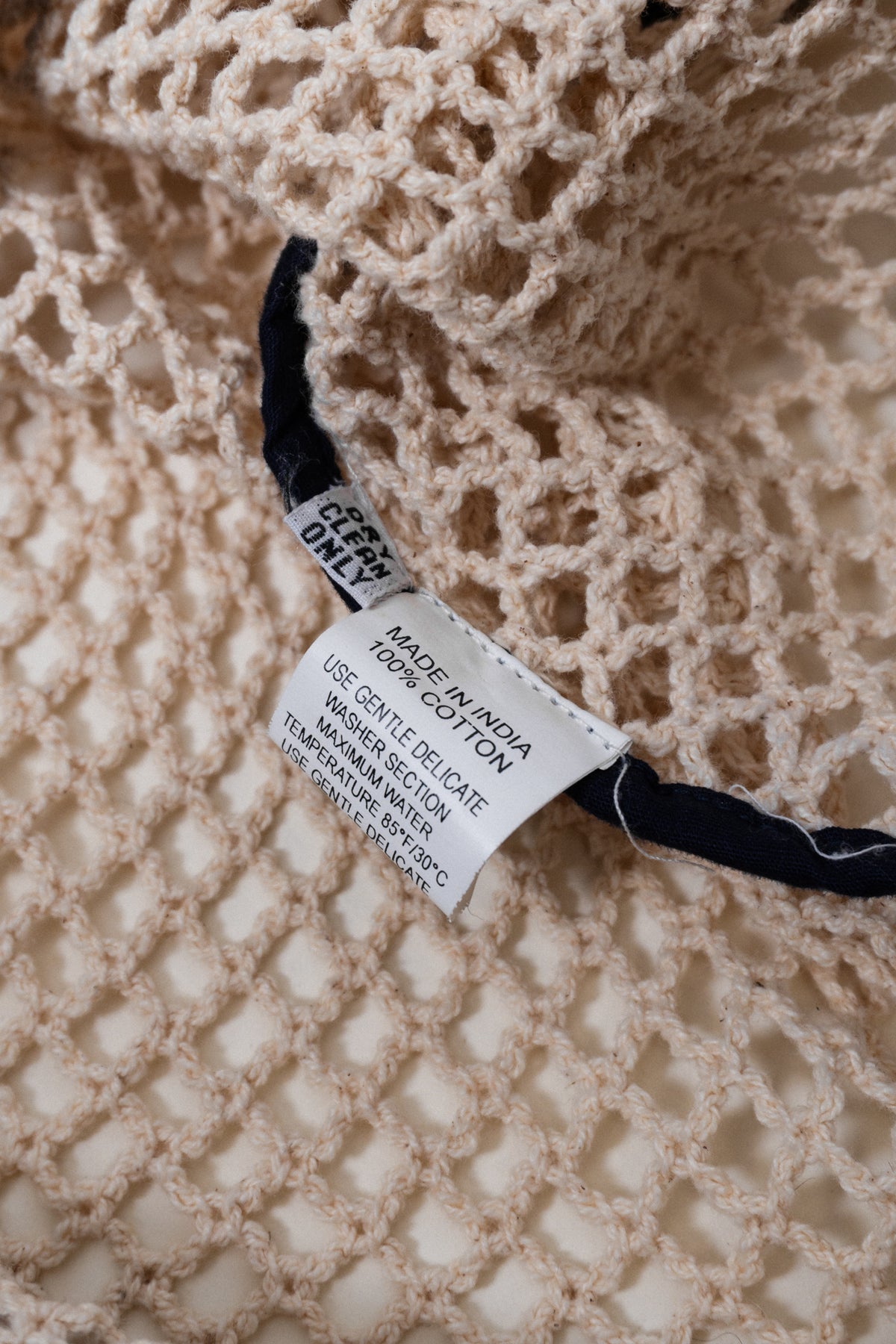 Vintage Crochet Navy Trimmed Top