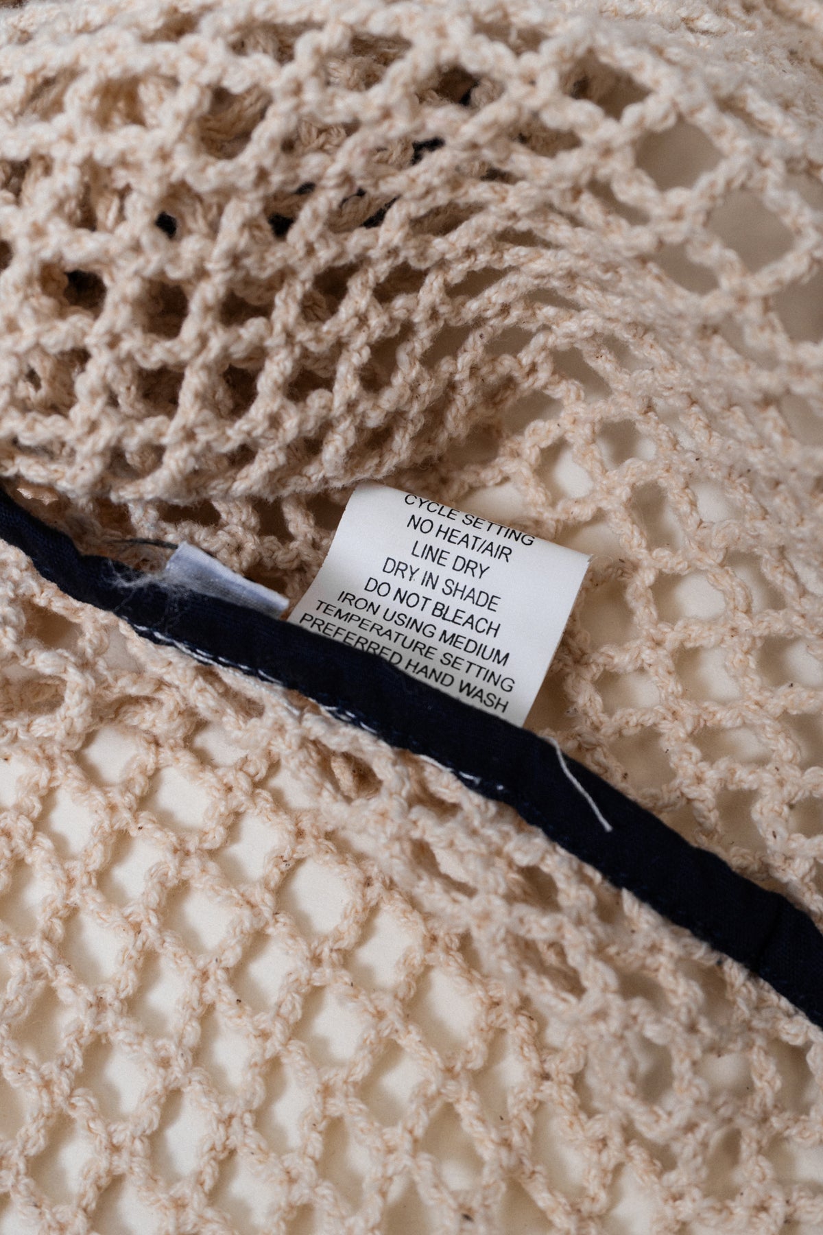 Vintage Crochet Navy Trimmed Top