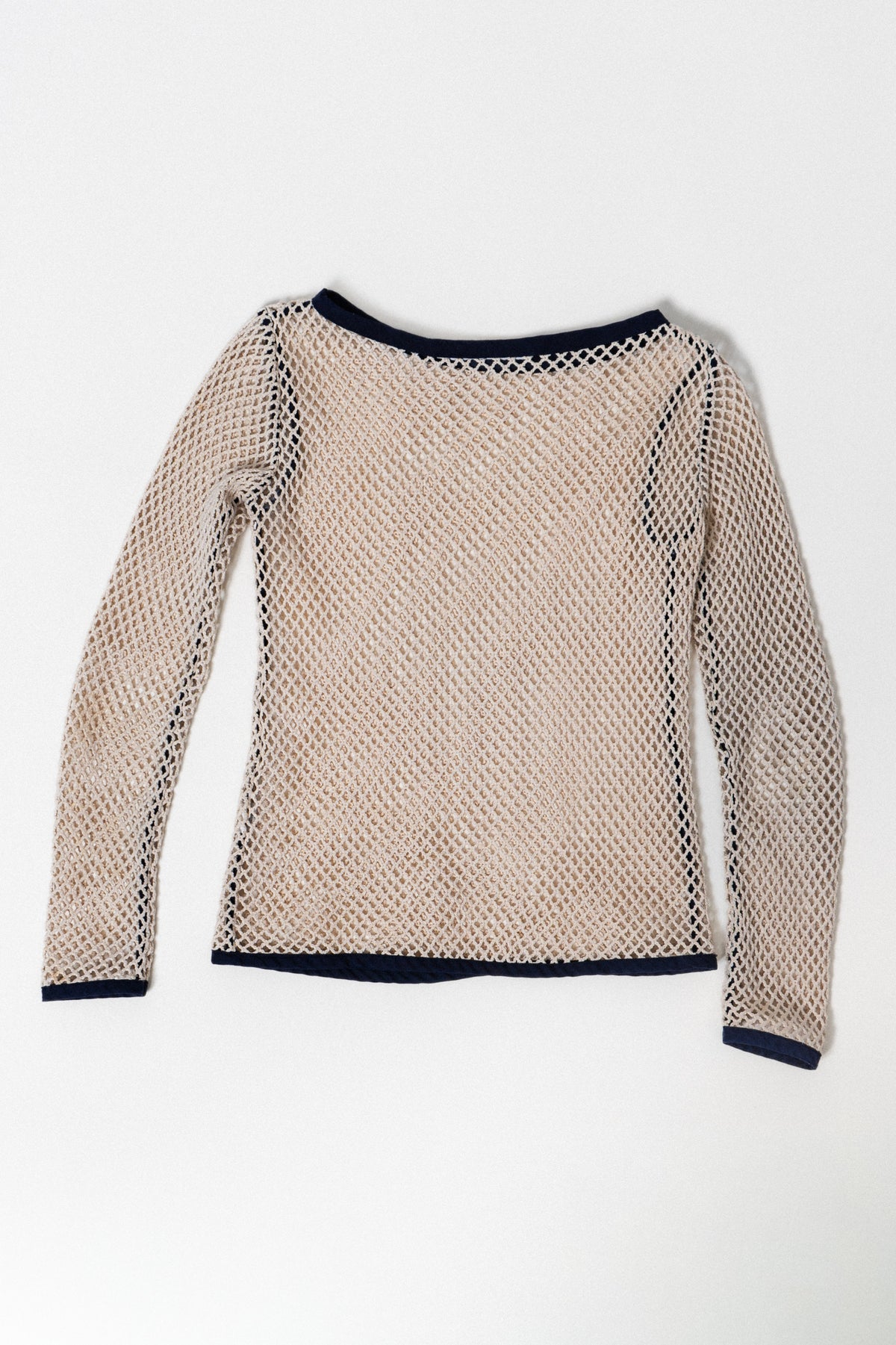Vintage Crochet Navy Trimmed Top