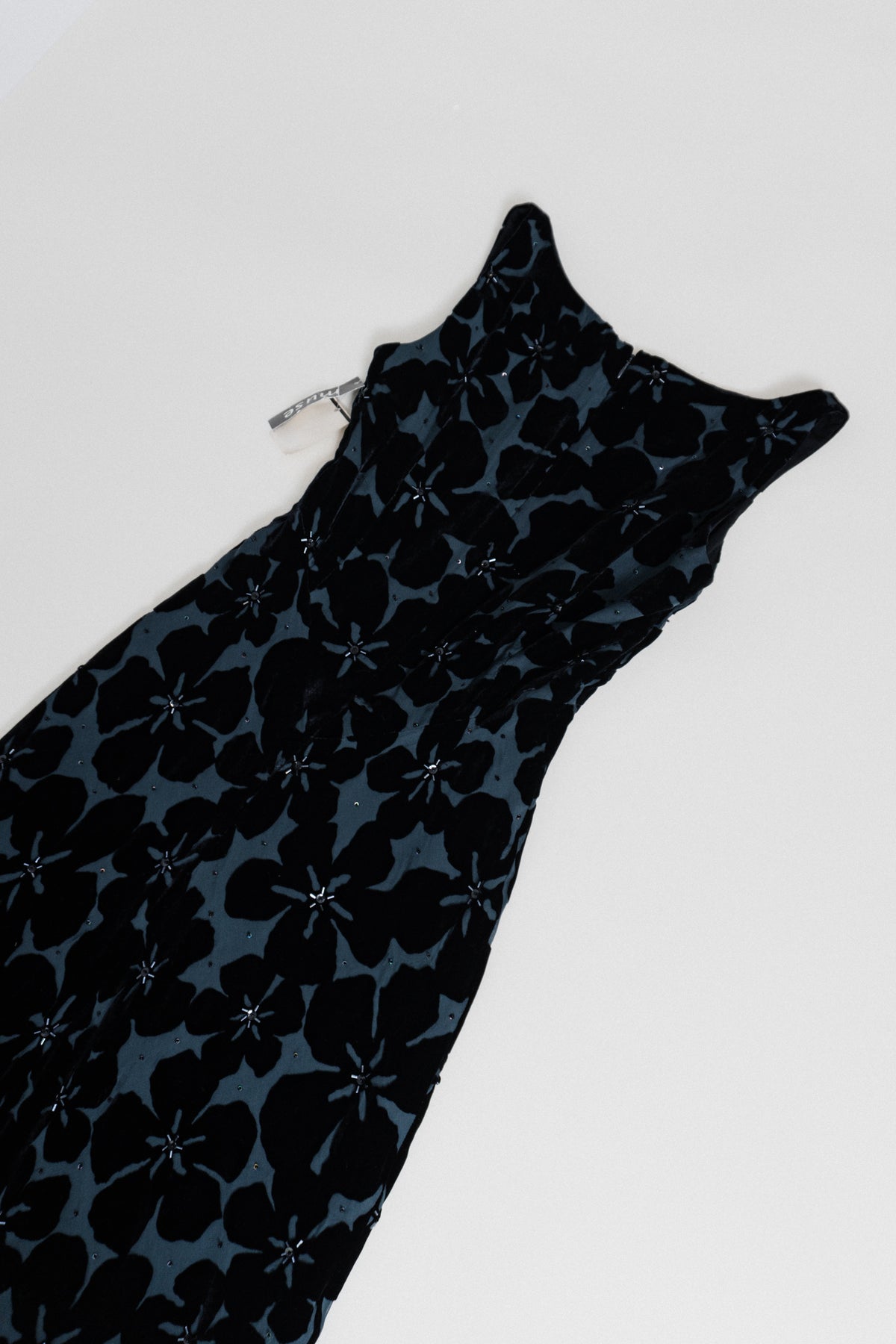 Vintage Silk Blend Velvet Fringe Dress