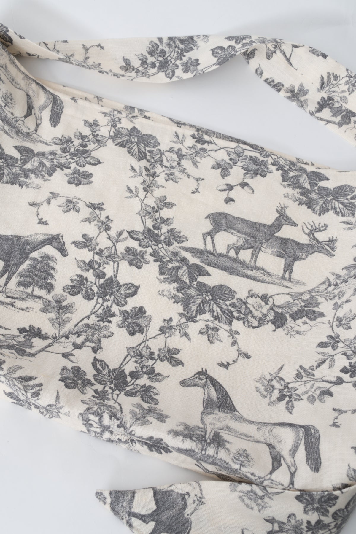 RARE FIEN Handmade French Linen Toile Tote Bag