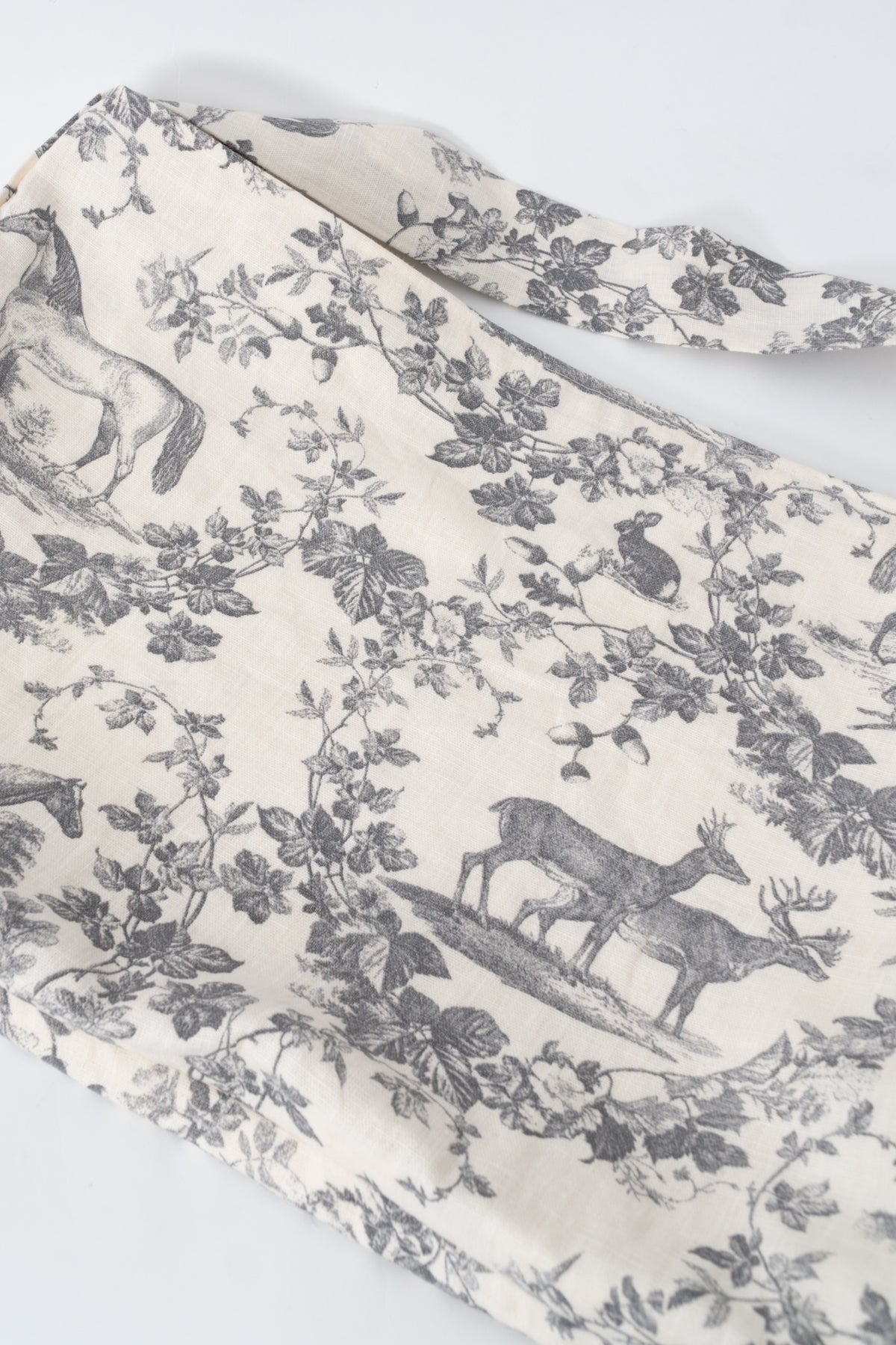 RARE FIEN Handmade French Linen Toile Tote Bag