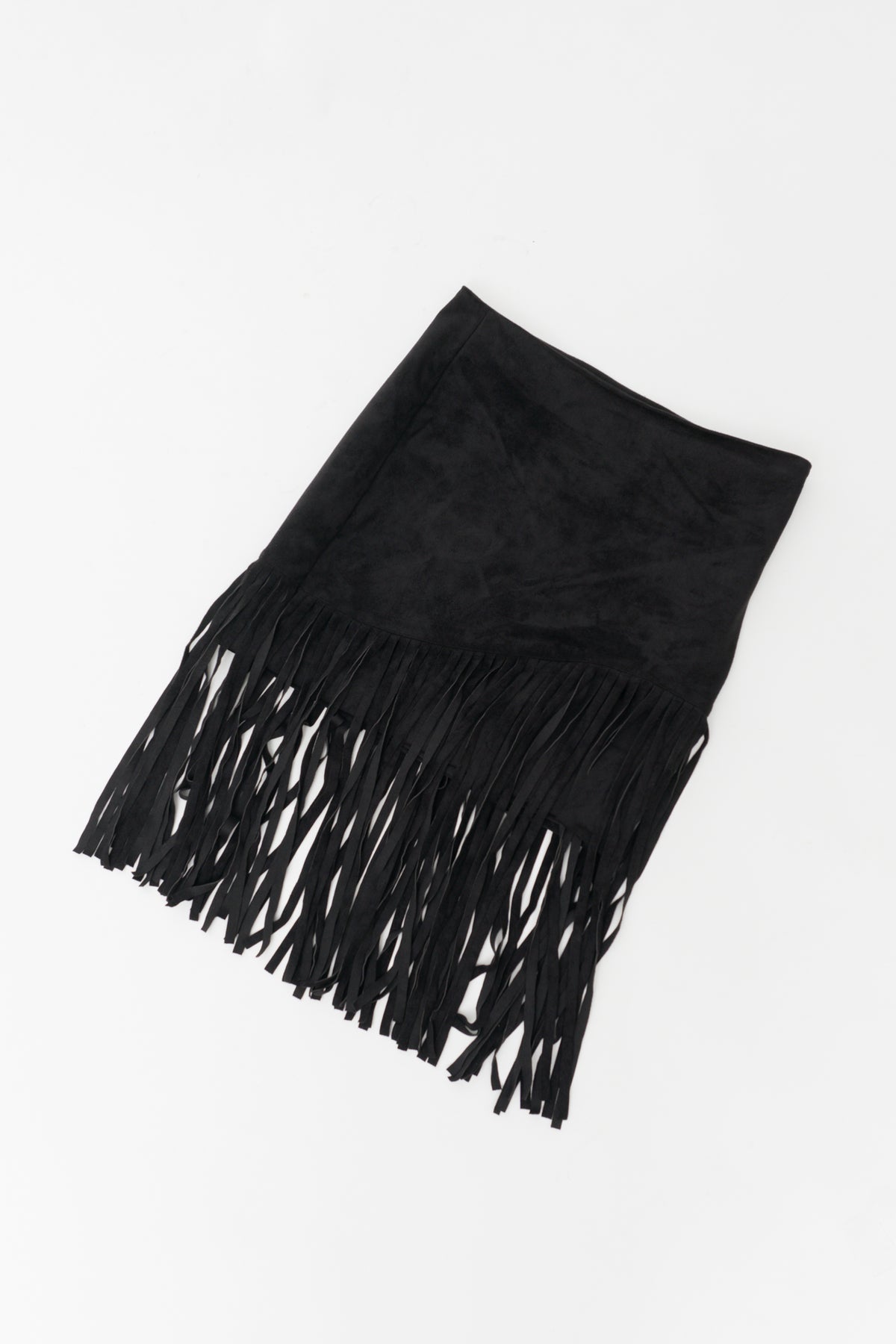 NWT Faux Suede Fringe Skirt